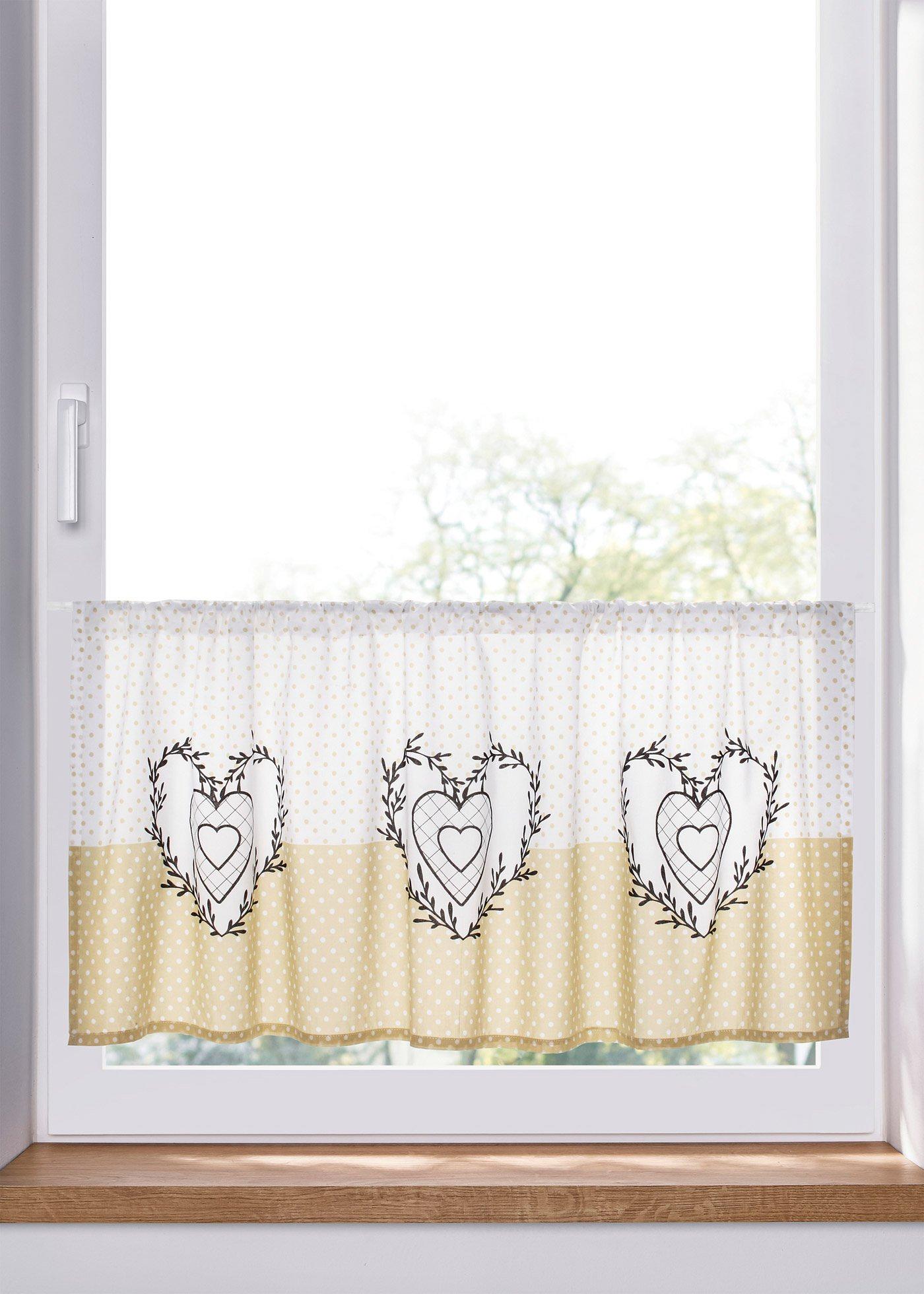 Brise-bise avec cœurs en coton