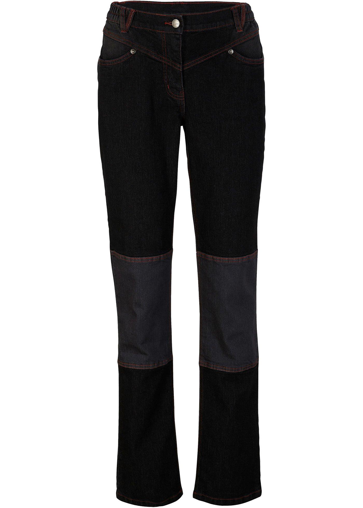 Jean patchwork avec taille confortable, Straight