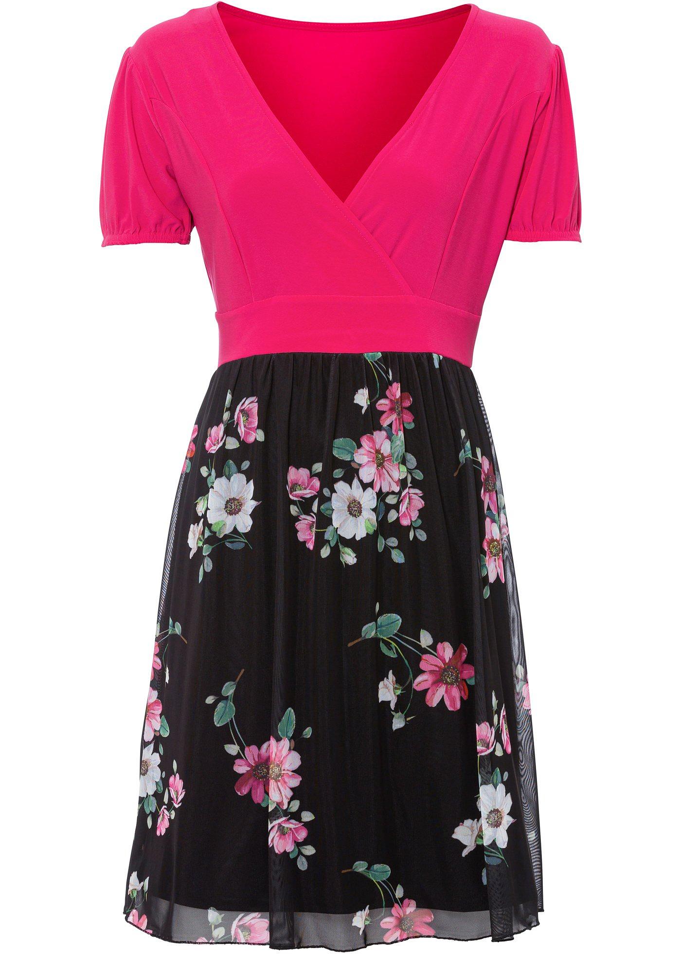 Robe avec jupe en mesh imprimé