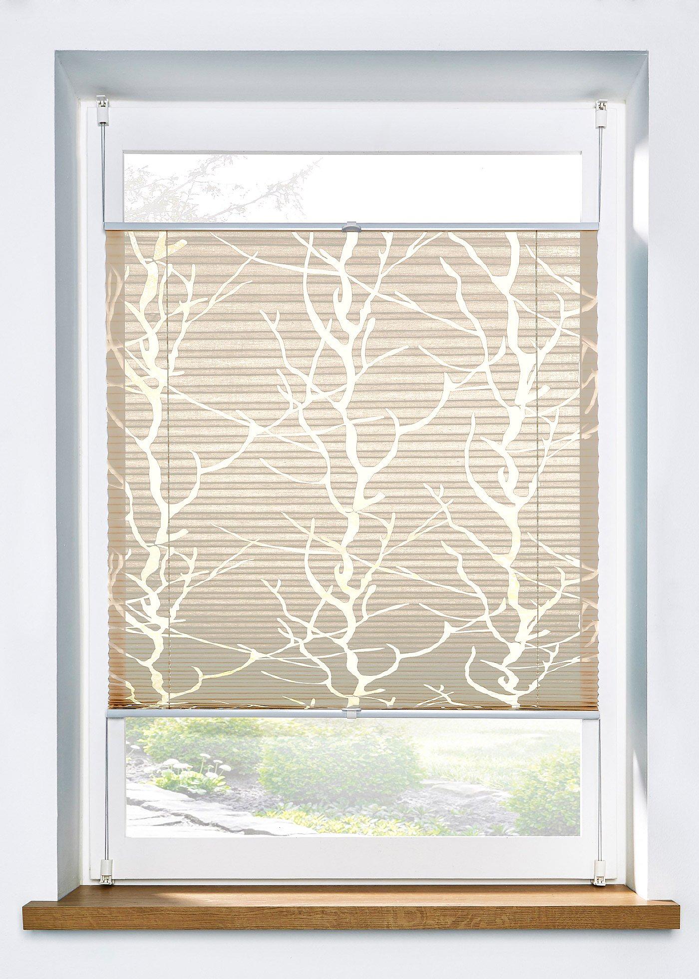 Store plissé dévoré avec imprimé sarments