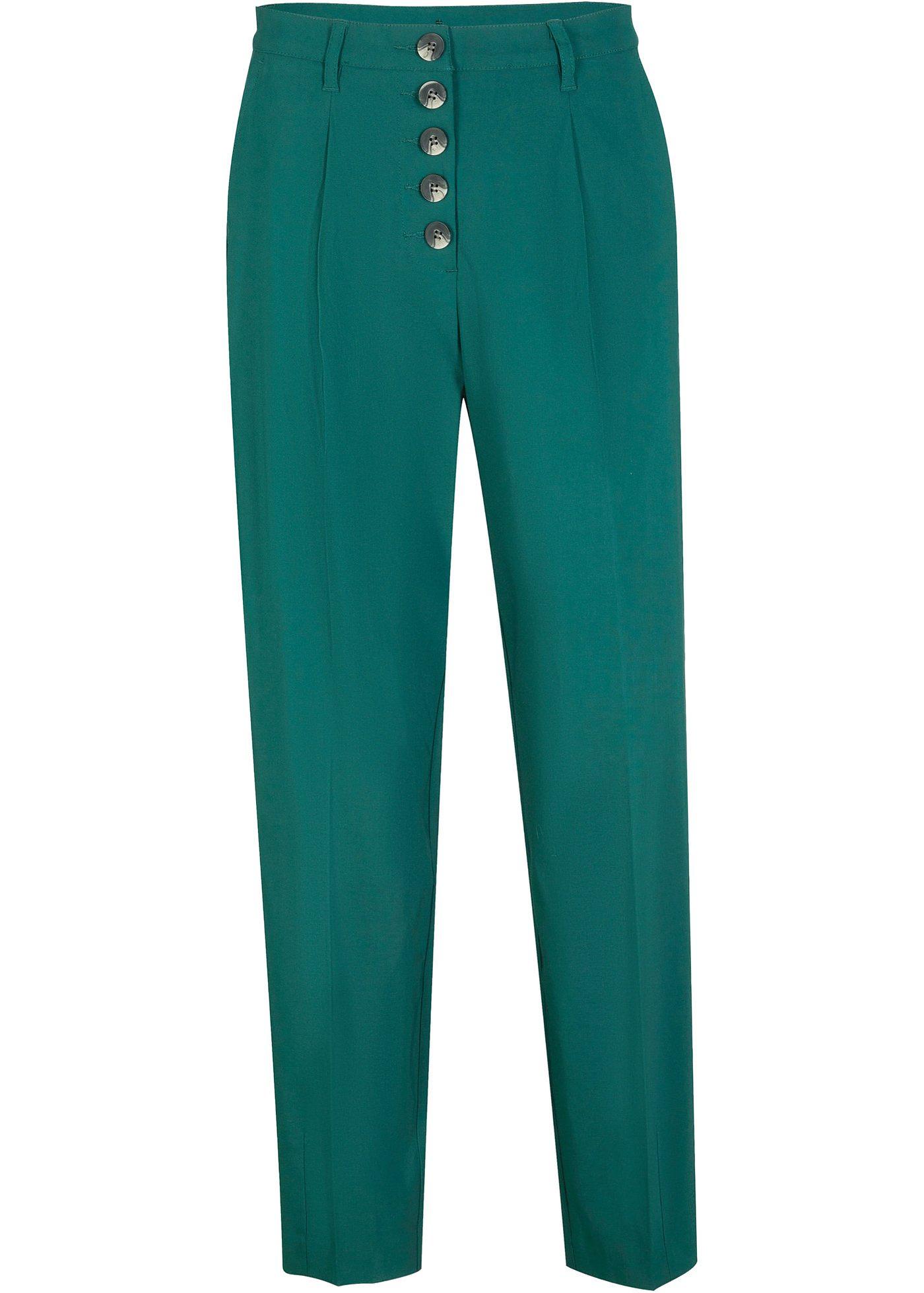 Pantalon en bengaline coupe Barrel avec patte de boutonnage