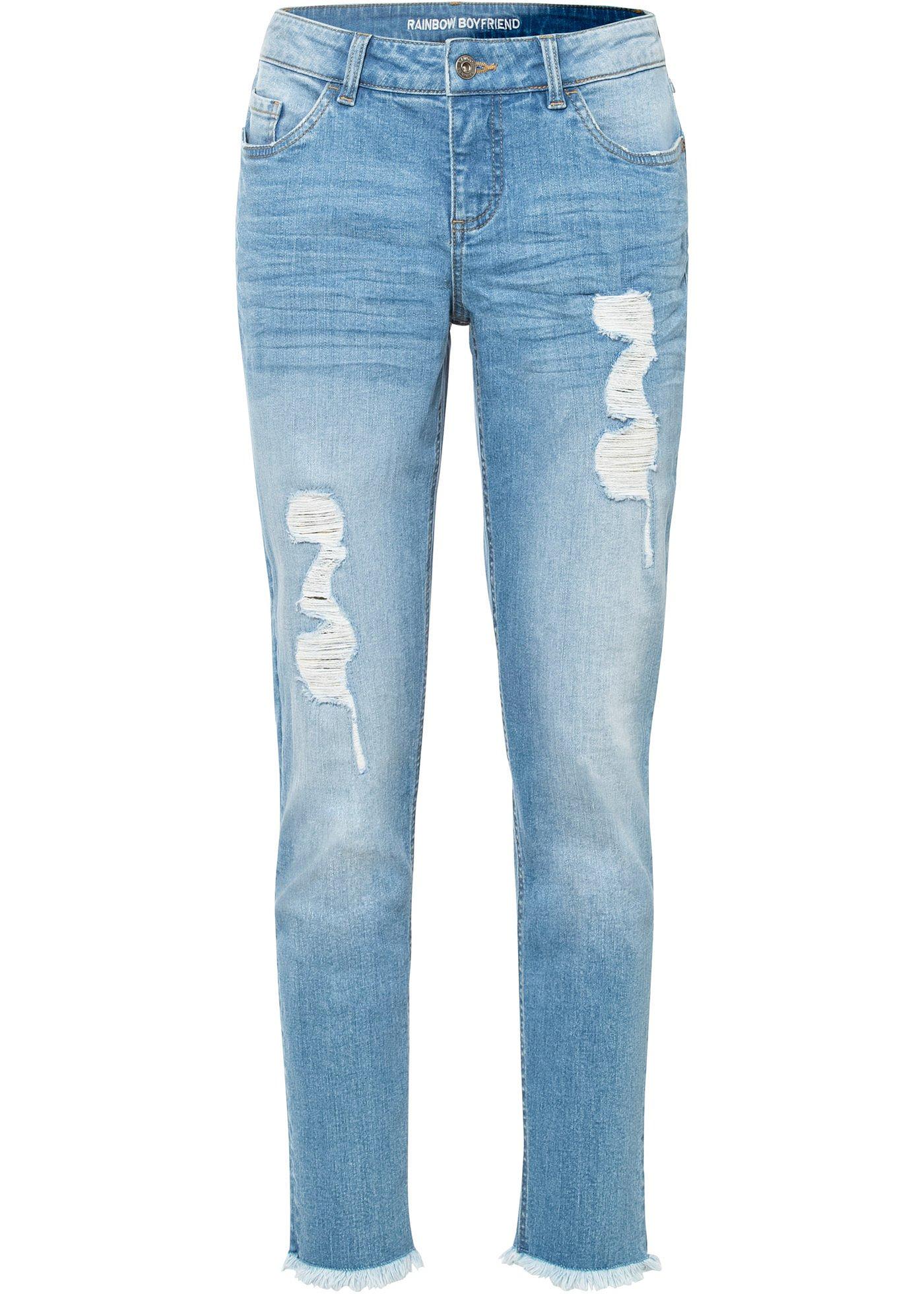 Jean Boyfriend avec effets destroy camouflage