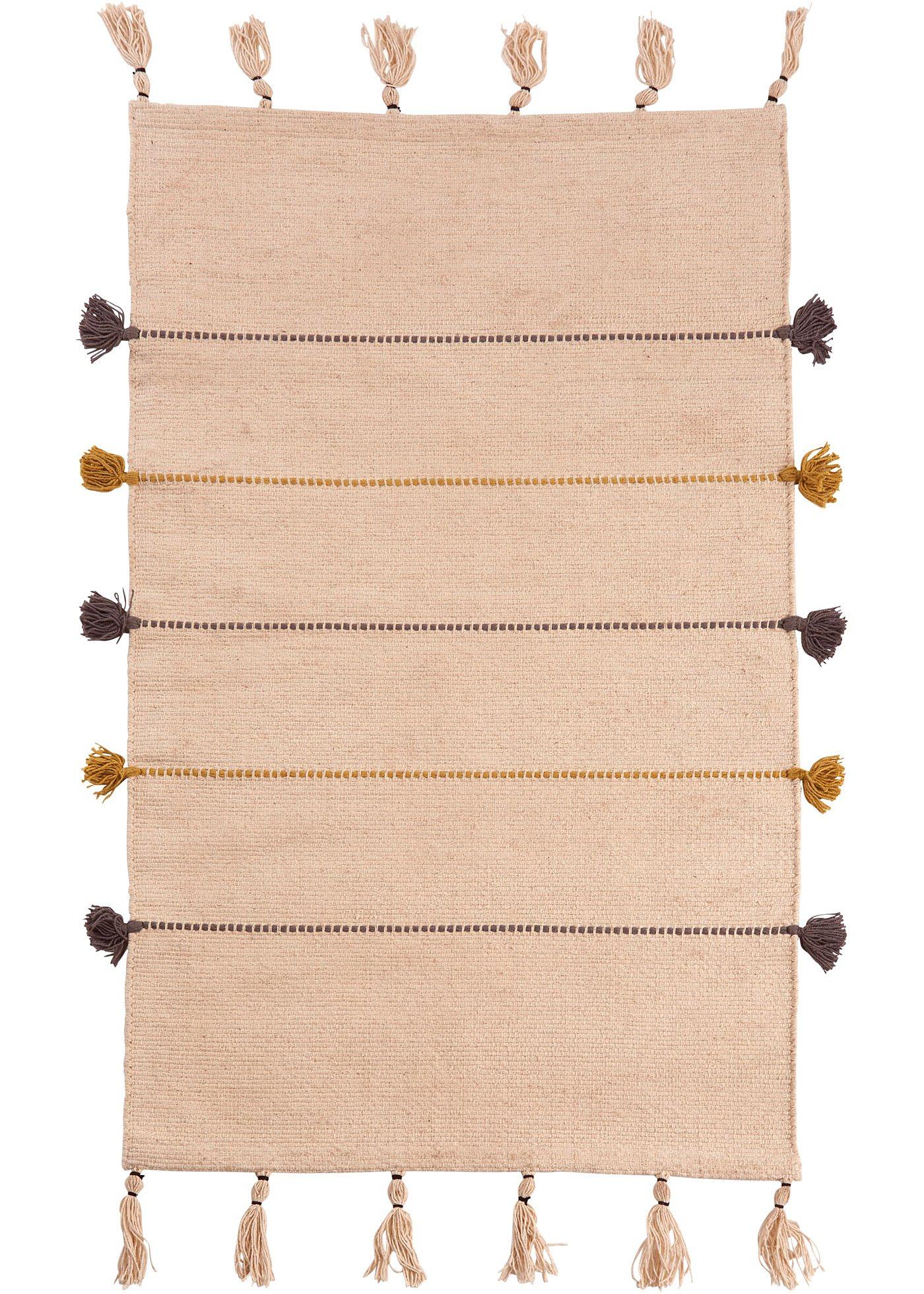 Tapis de salle de bain avec franges