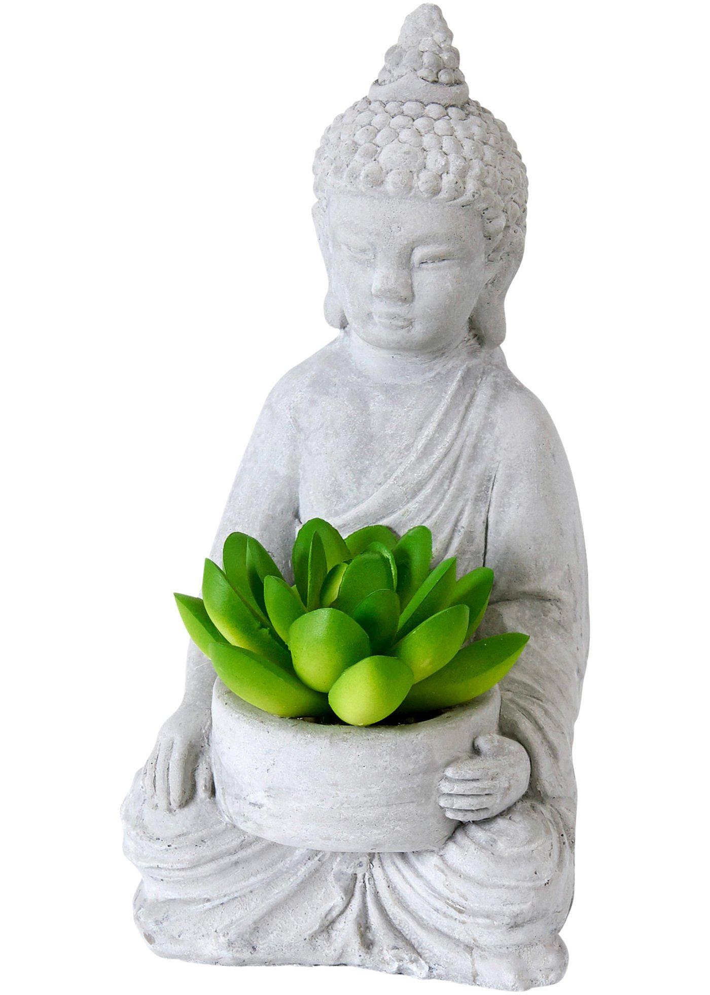 Bouddha déco avec succulente