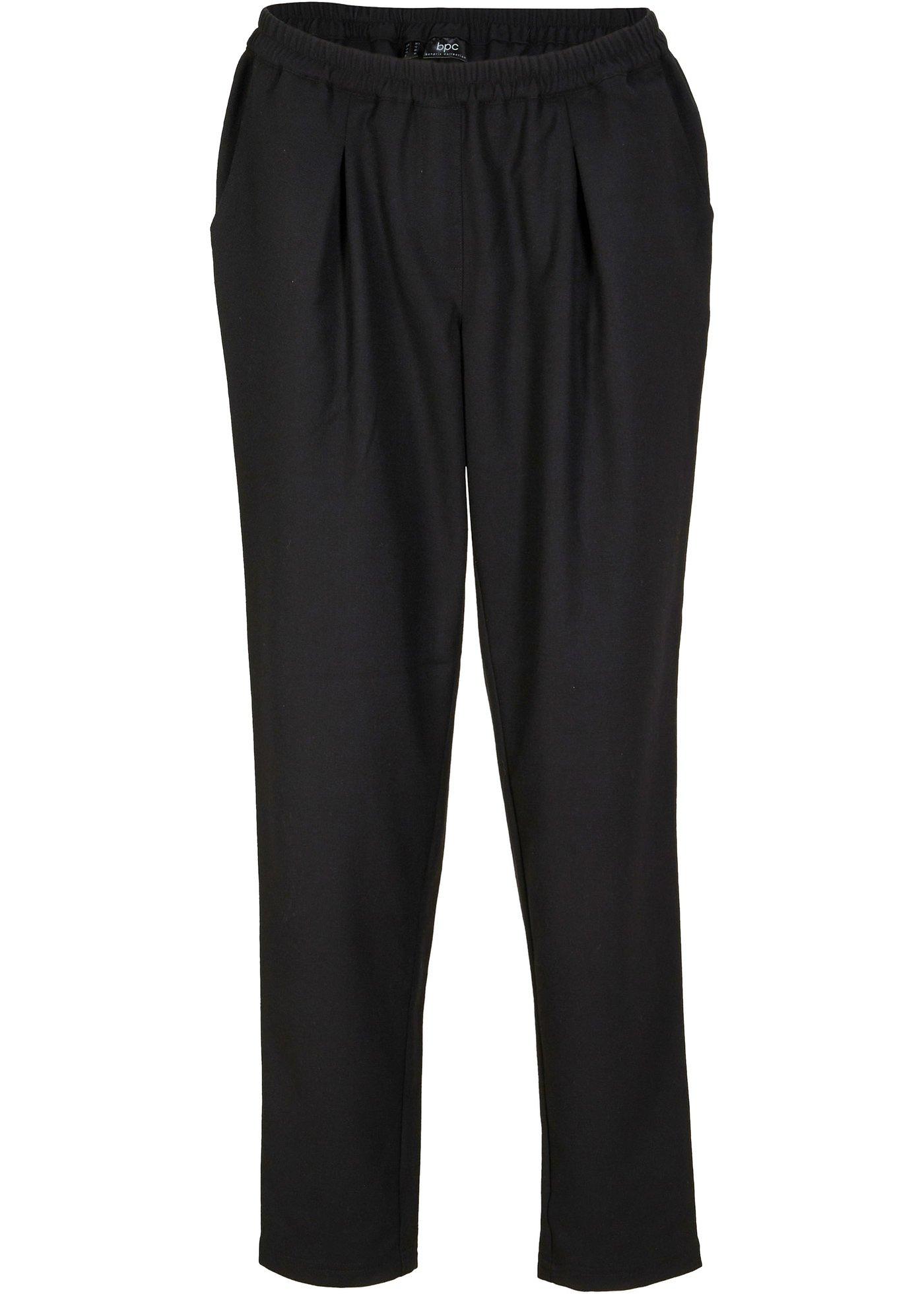 Pantalon en imitation laine avec tour de taille élastiqué, Loose fit