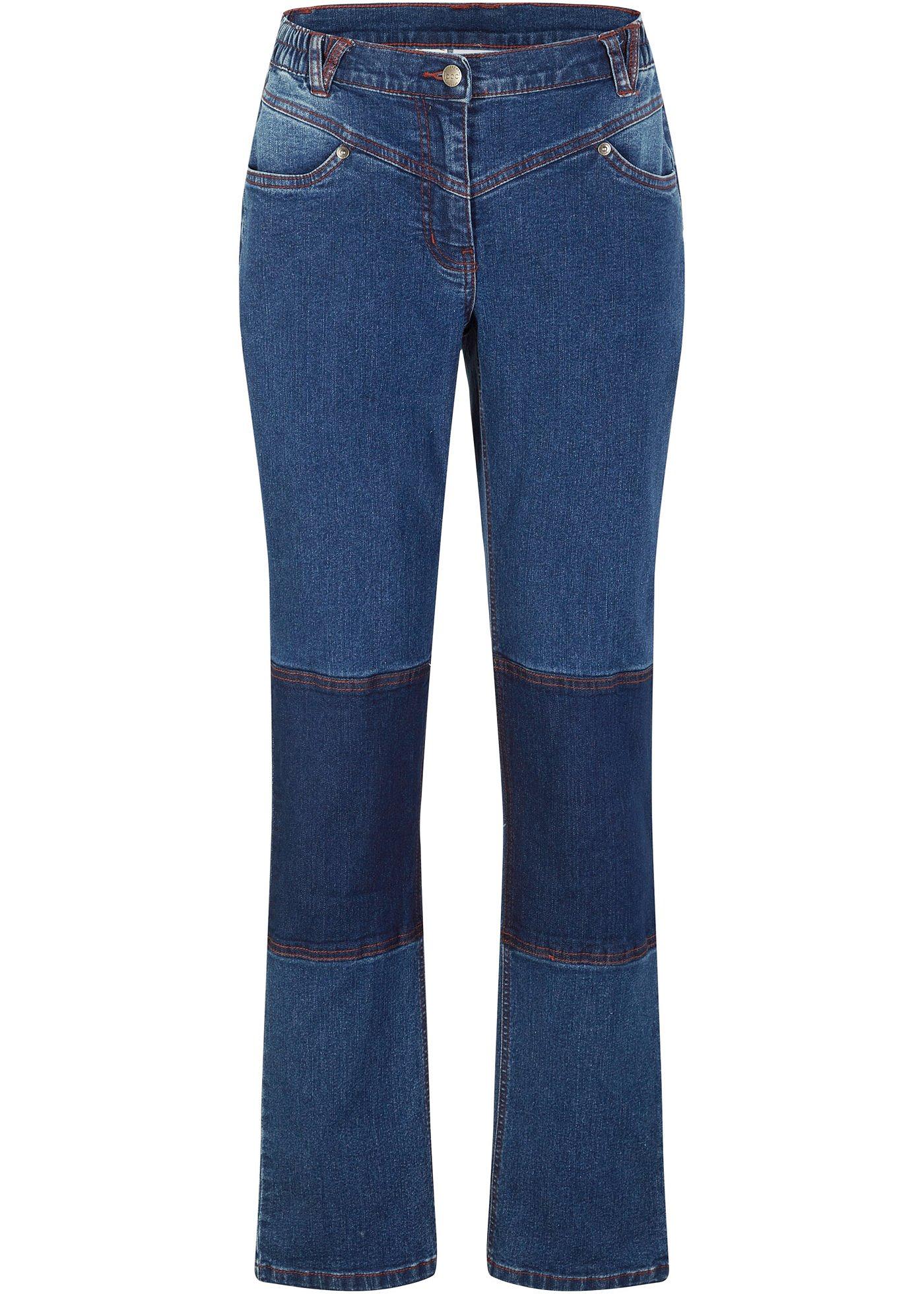 Jean patchwork avec taille confortable, Straight