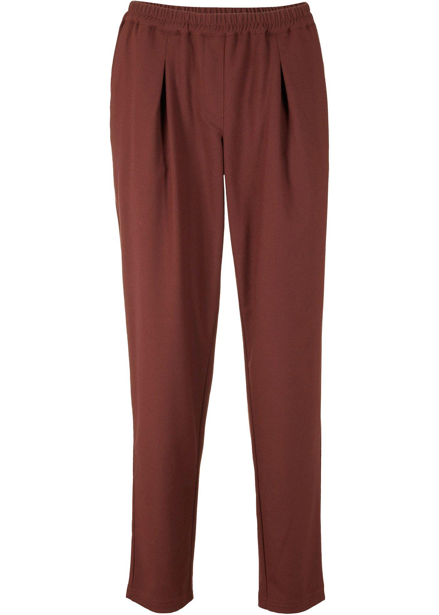 Pantalon en imitation laine avec tour de taille élastiqué, Loose fit