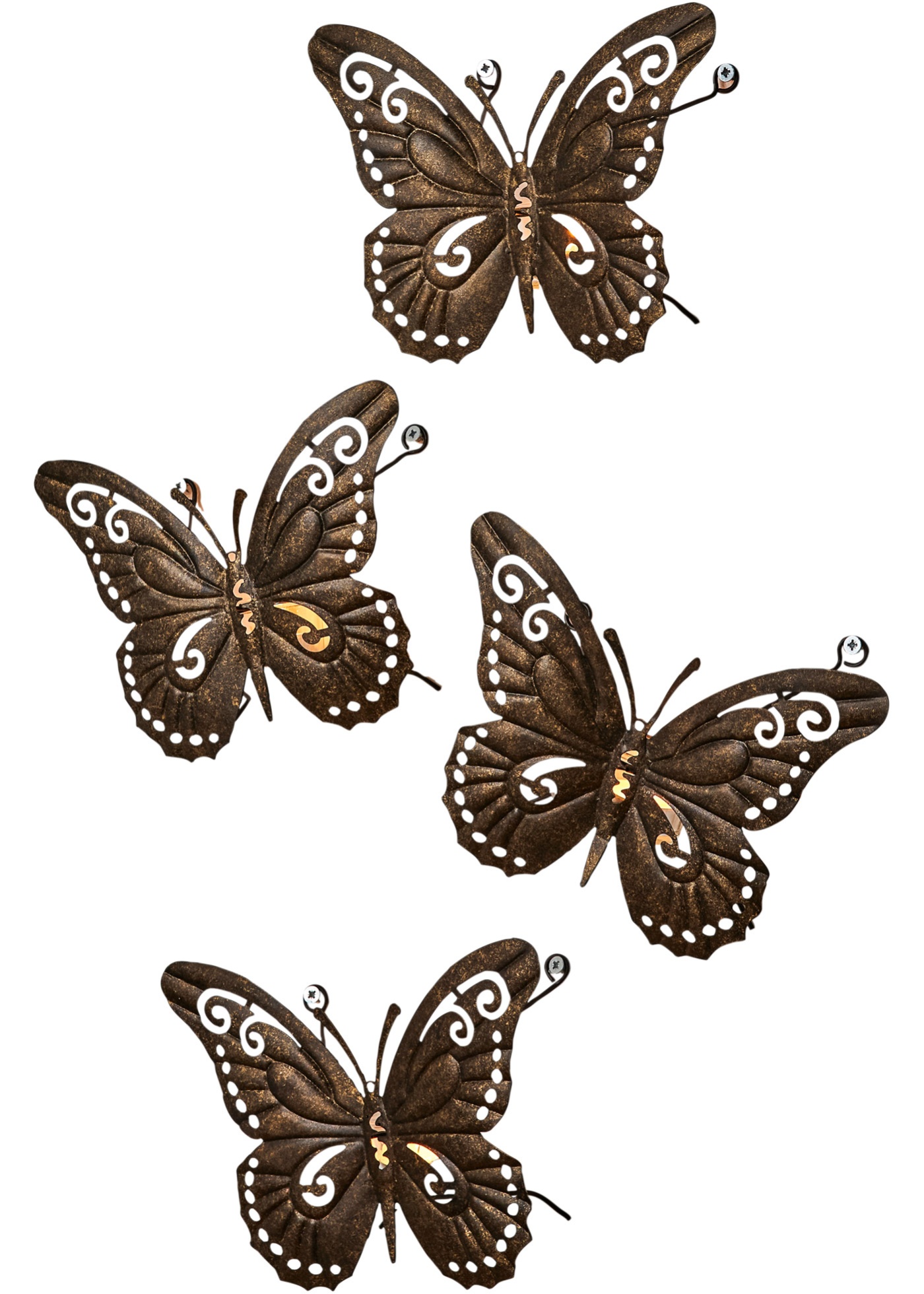 Lot de 4 bougeoirs muraux en forme de papillon