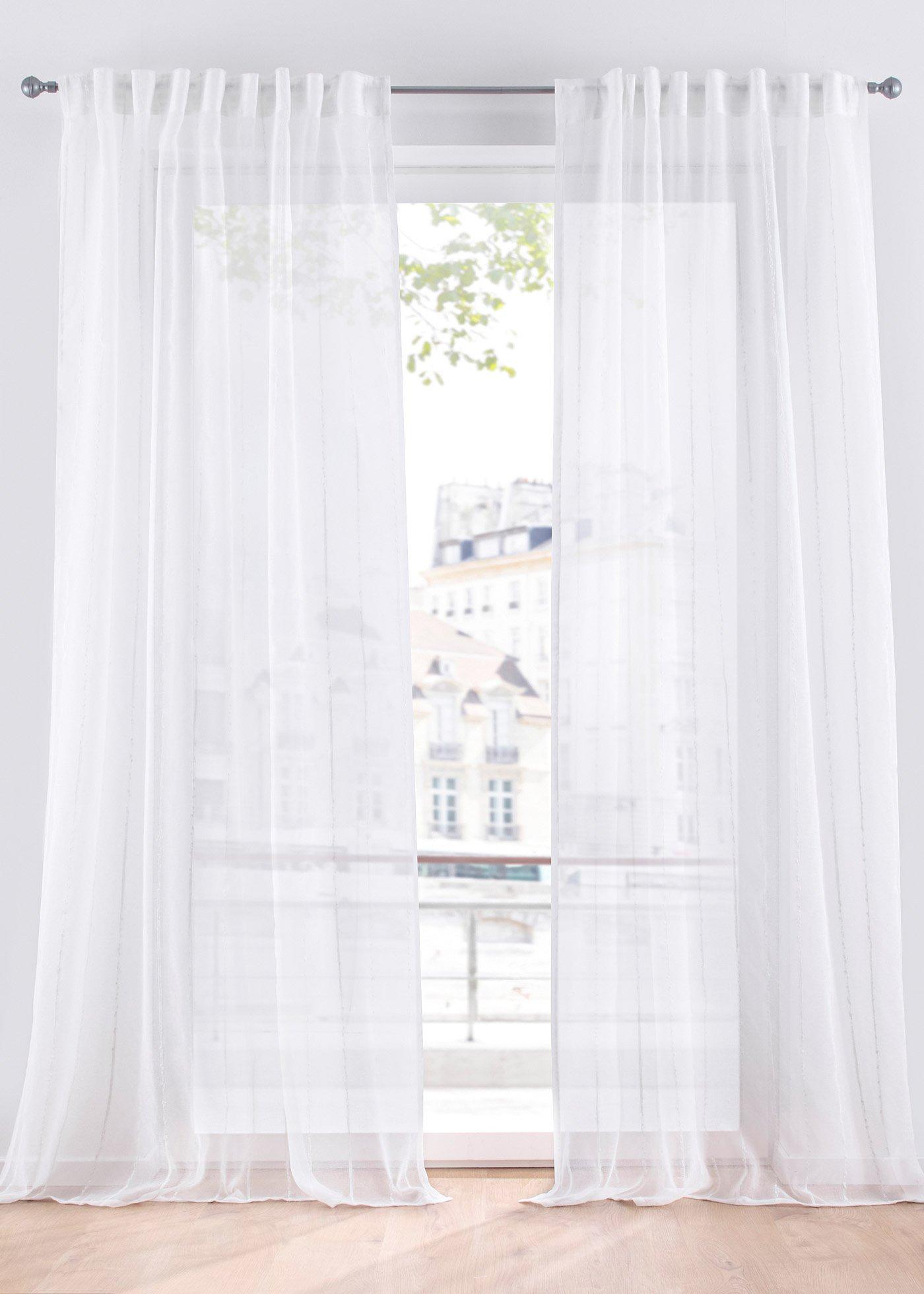 Voilage avec tissu structuré (1 pce.)