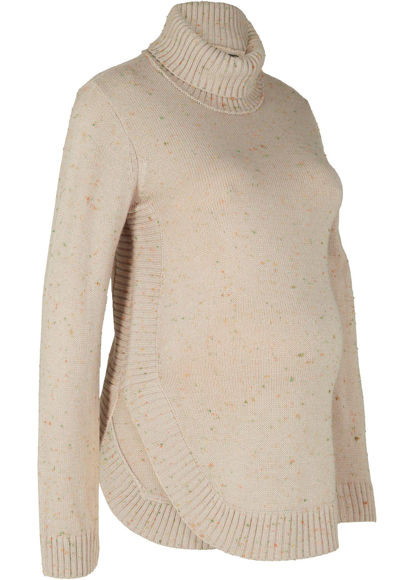 Pull à col roulé de grossesse et d'allaitement avec fentes latérales