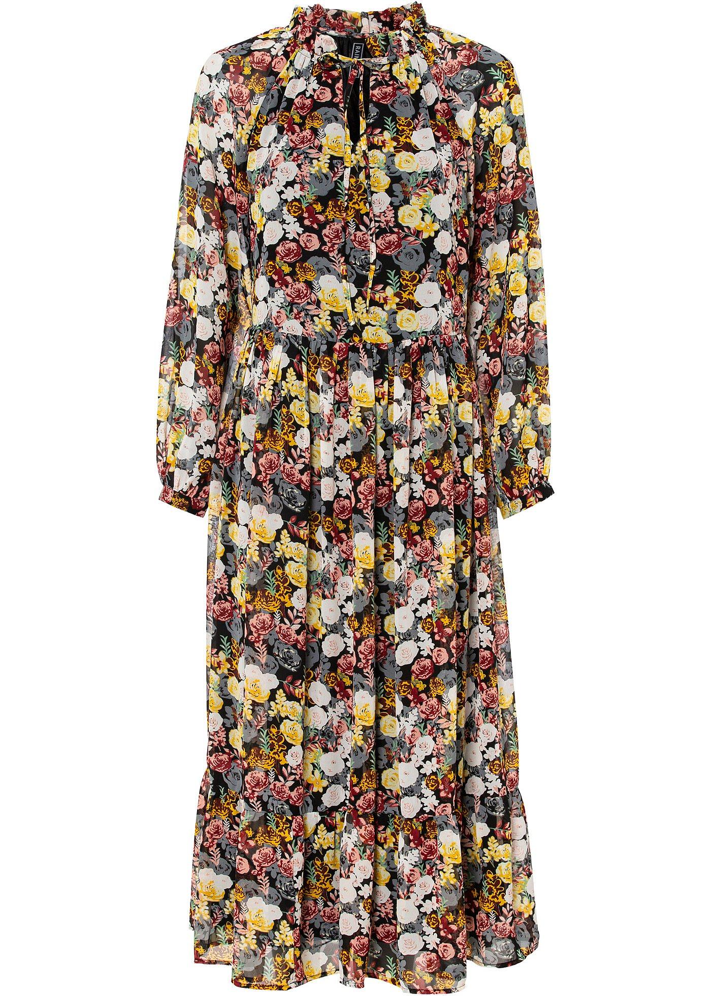 Robe longue avec polyester recyclé et imprimé floral