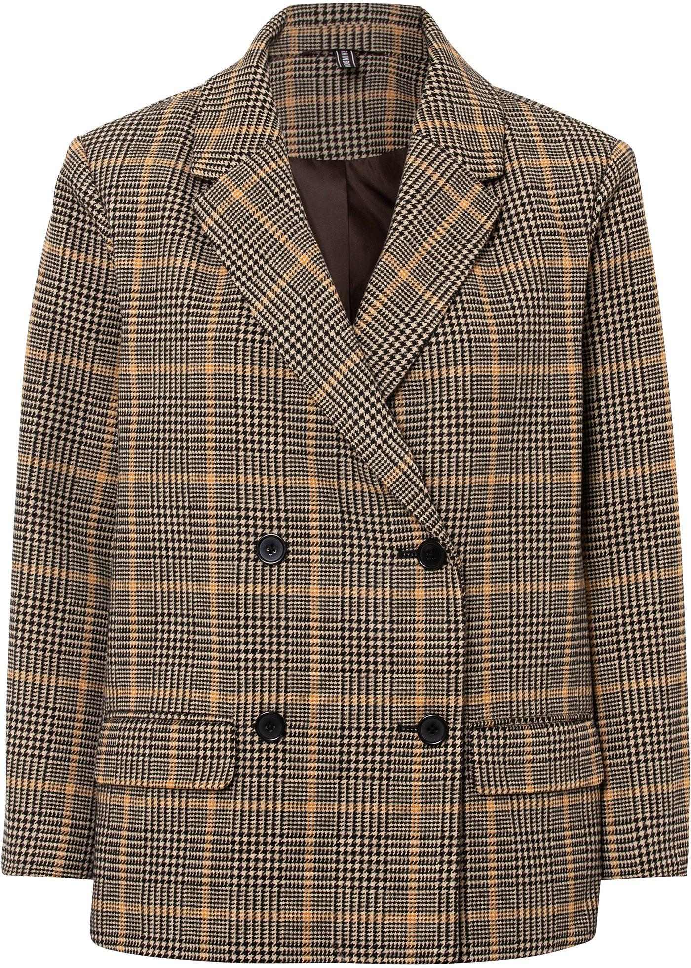 Blazer à carreaux en imitation laine