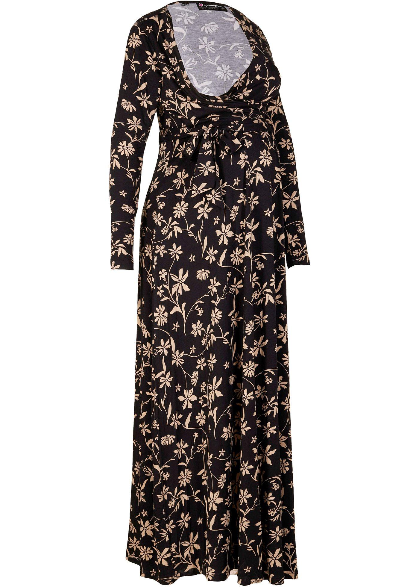 Robe longue de grossesse avec fonction allaitement en viscose