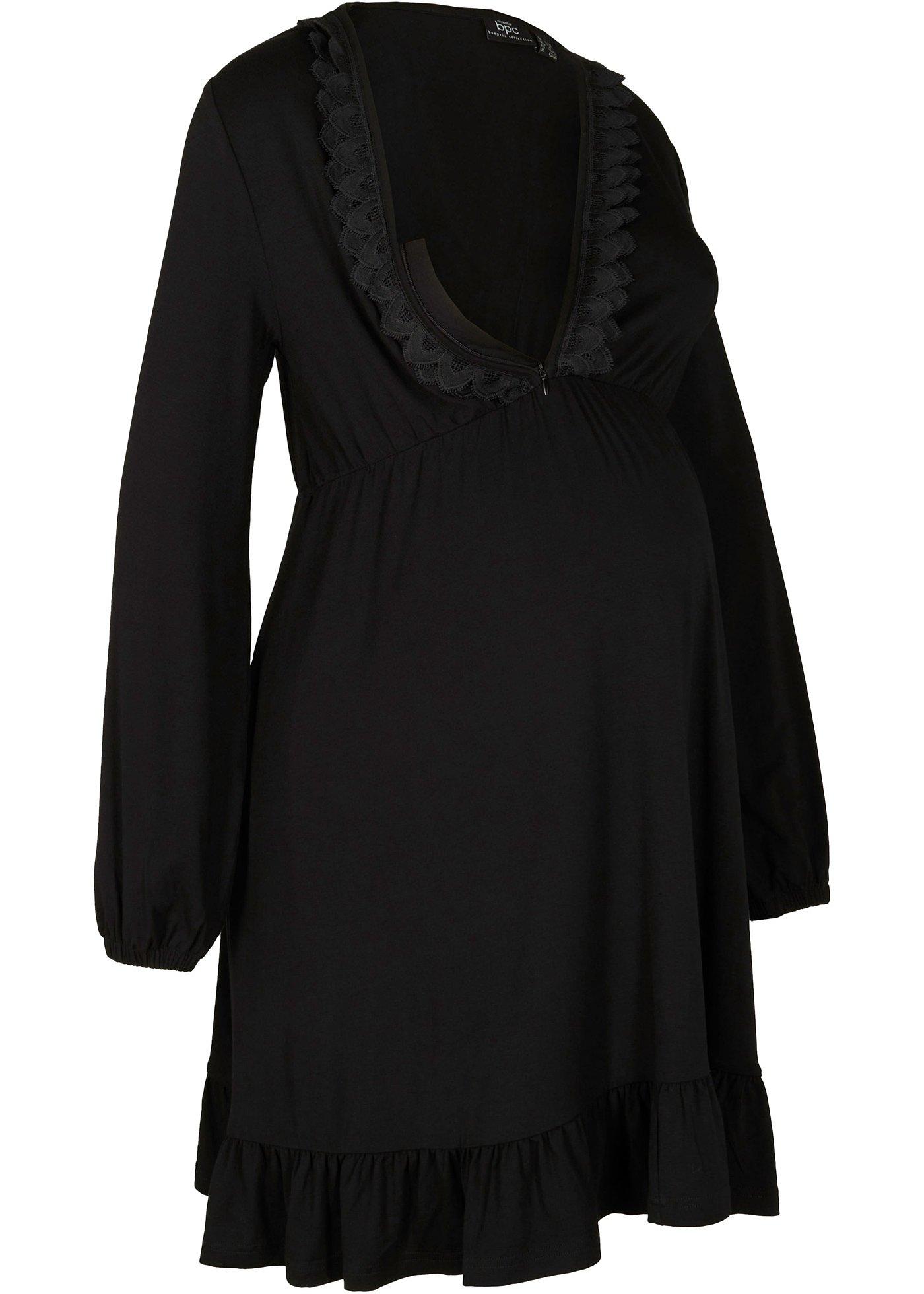 Robe de grossesse et d'allaitement avec dentelle en viscose