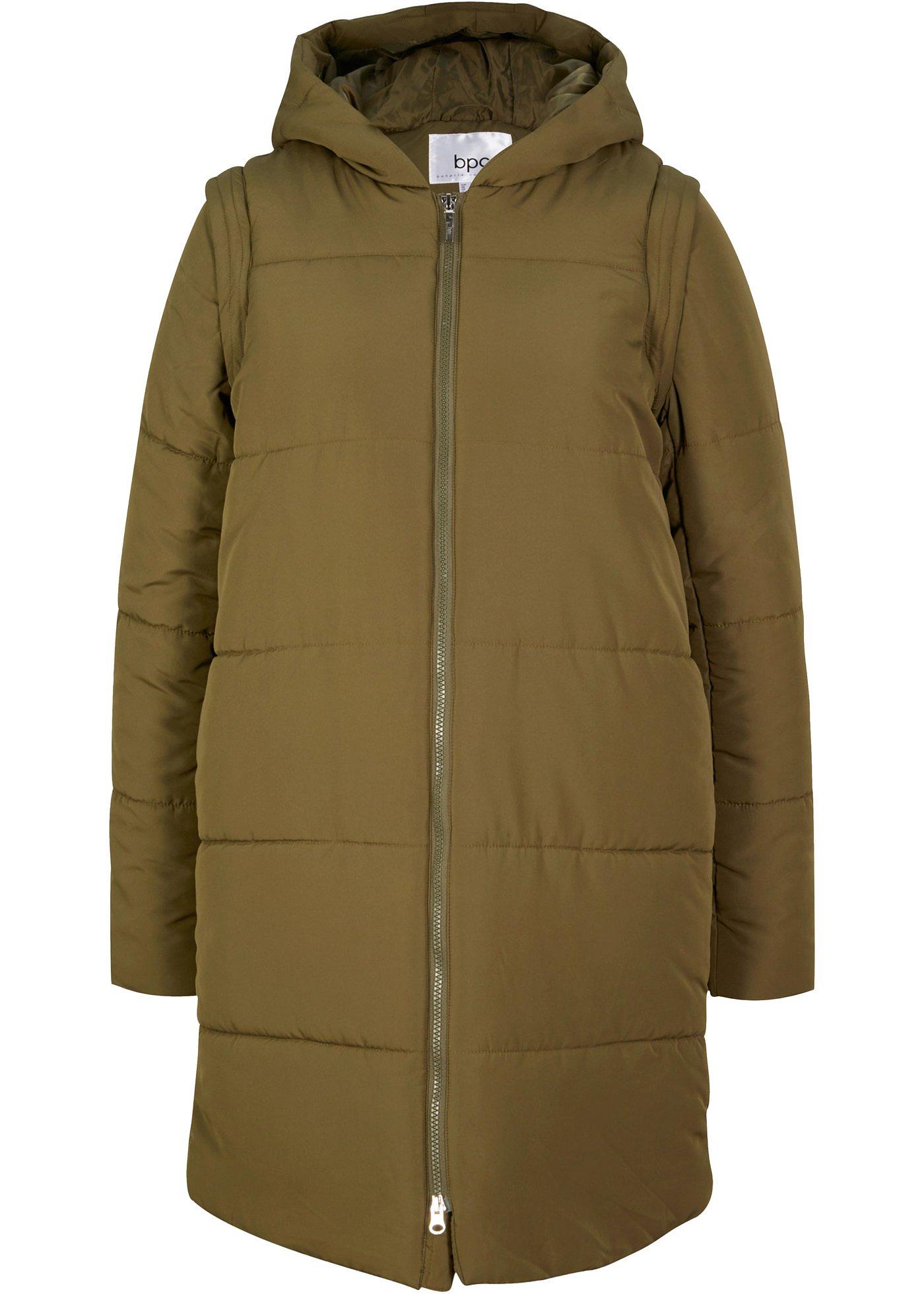 Parka longue avec manches amovibles en polyester recyclé