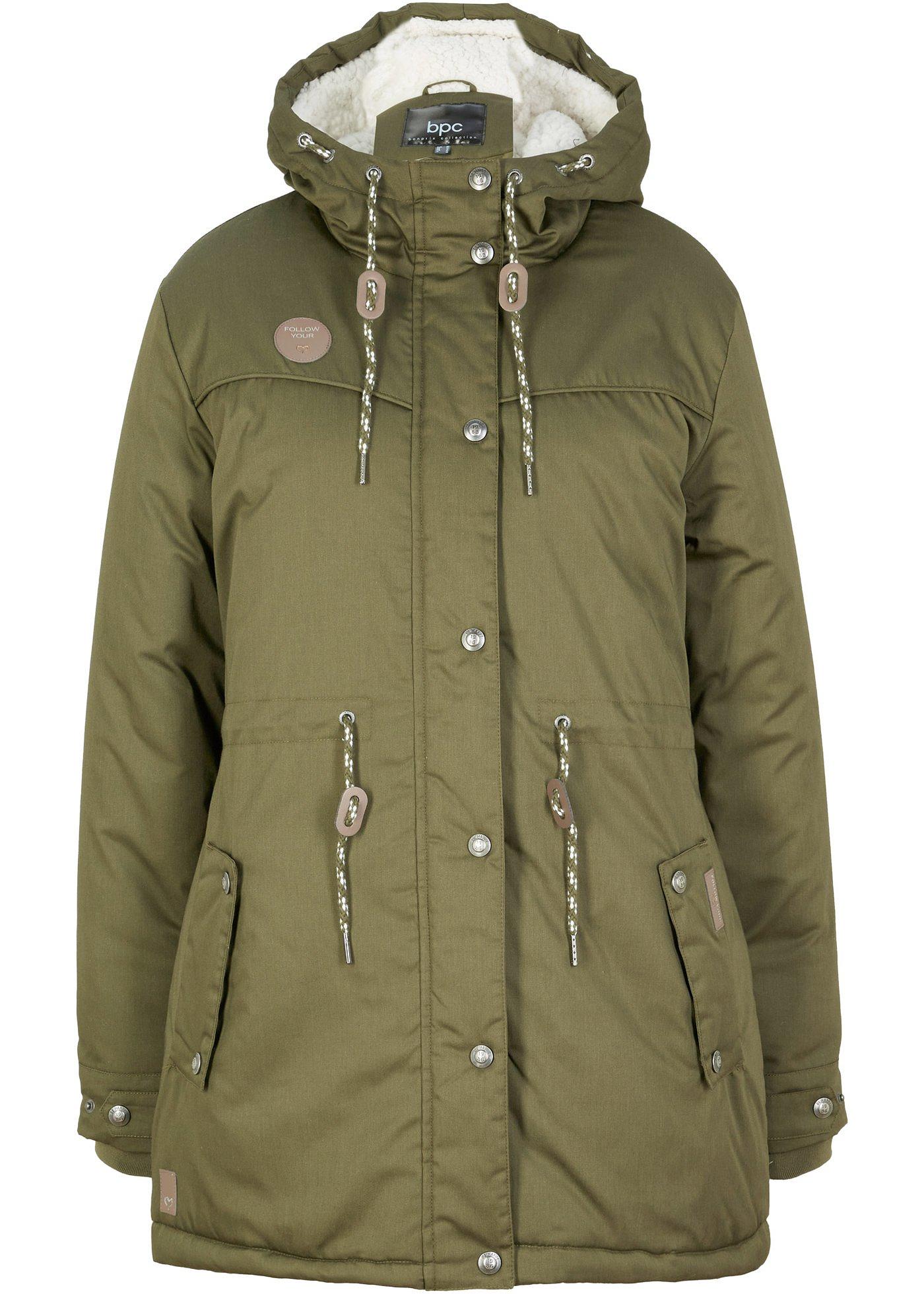 Parka avec détails en synthétique imitation cuir et doublure peluche