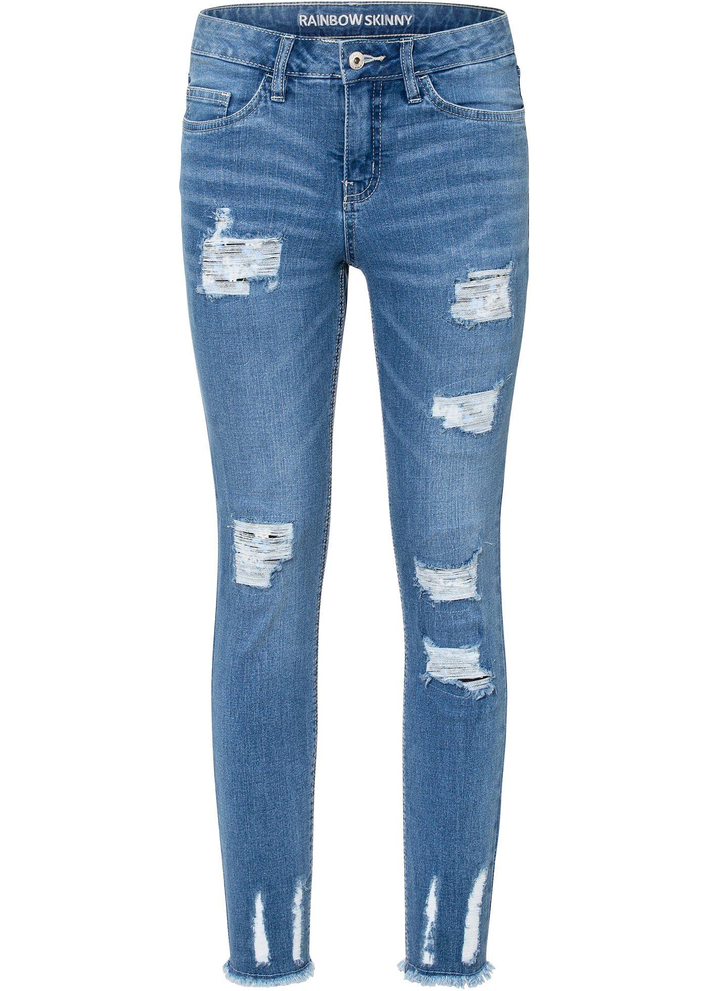 Jean Skinny raccourci avec effets destroy