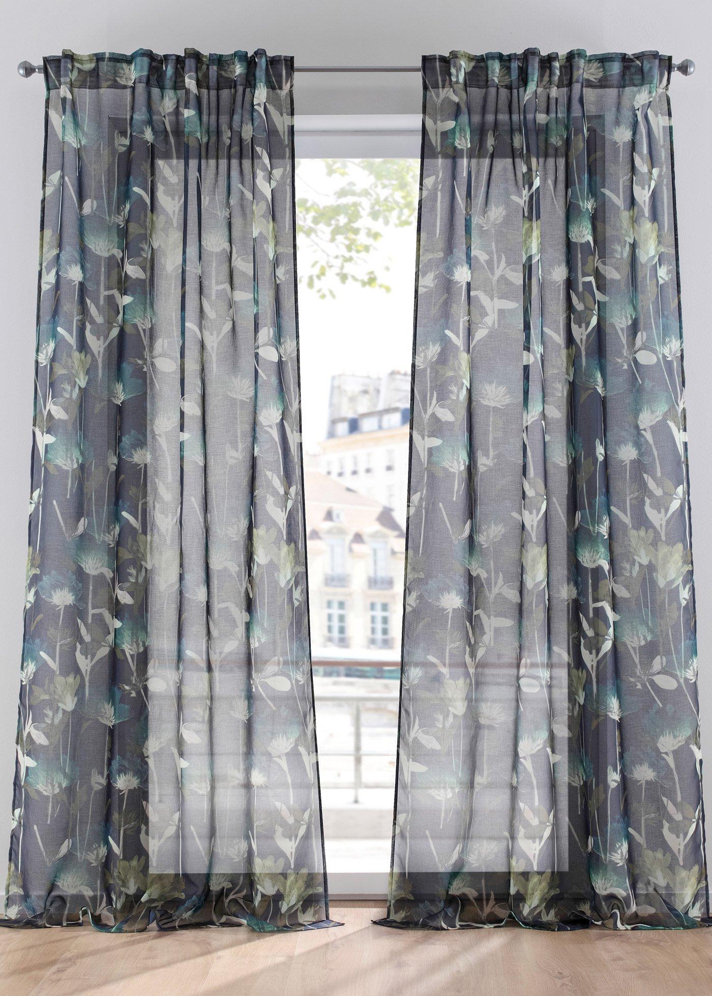 Voilage à imprimé végétal (1 pce.)