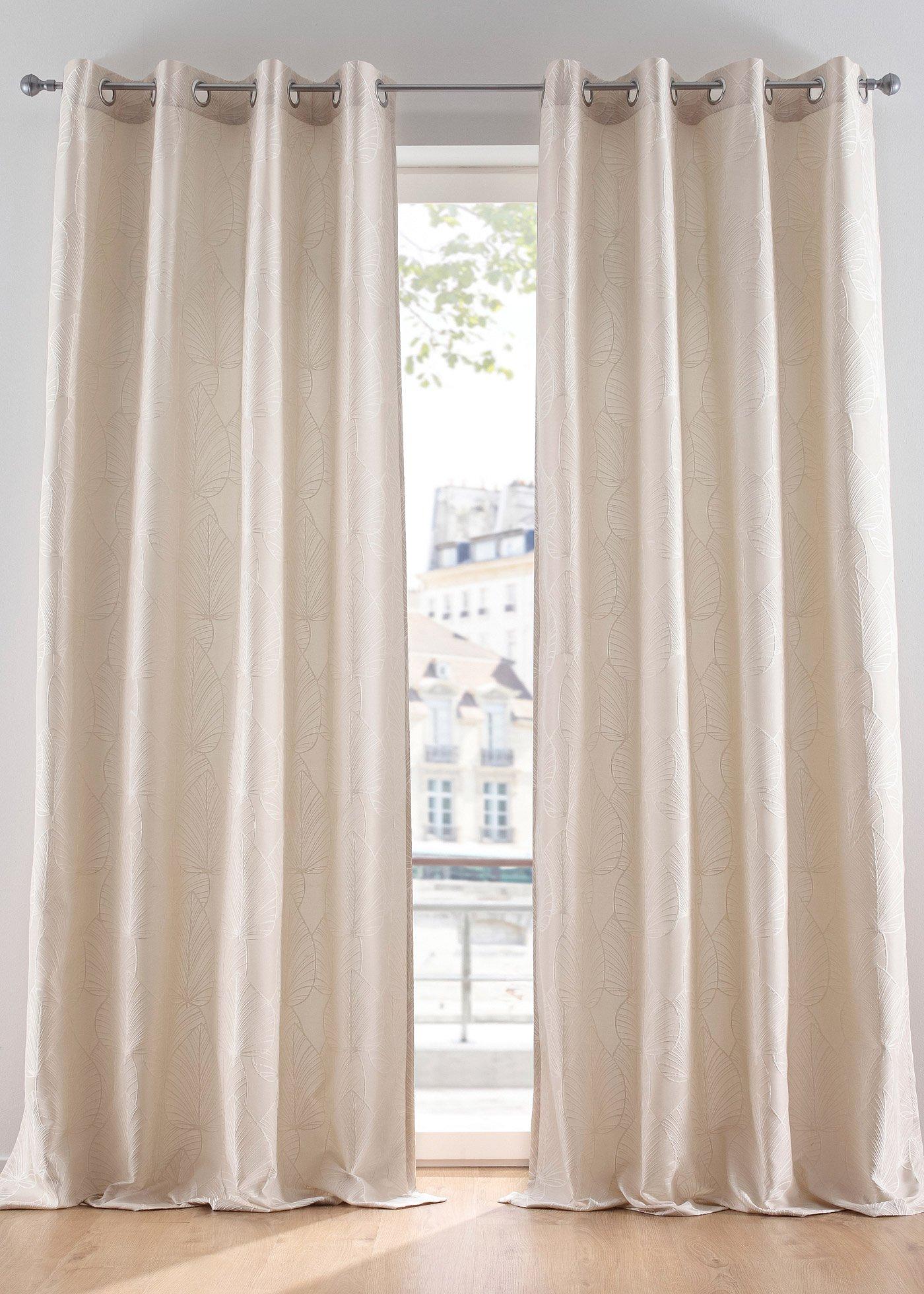 Panneau jacquard avec imprimé végétal (1 pce.)