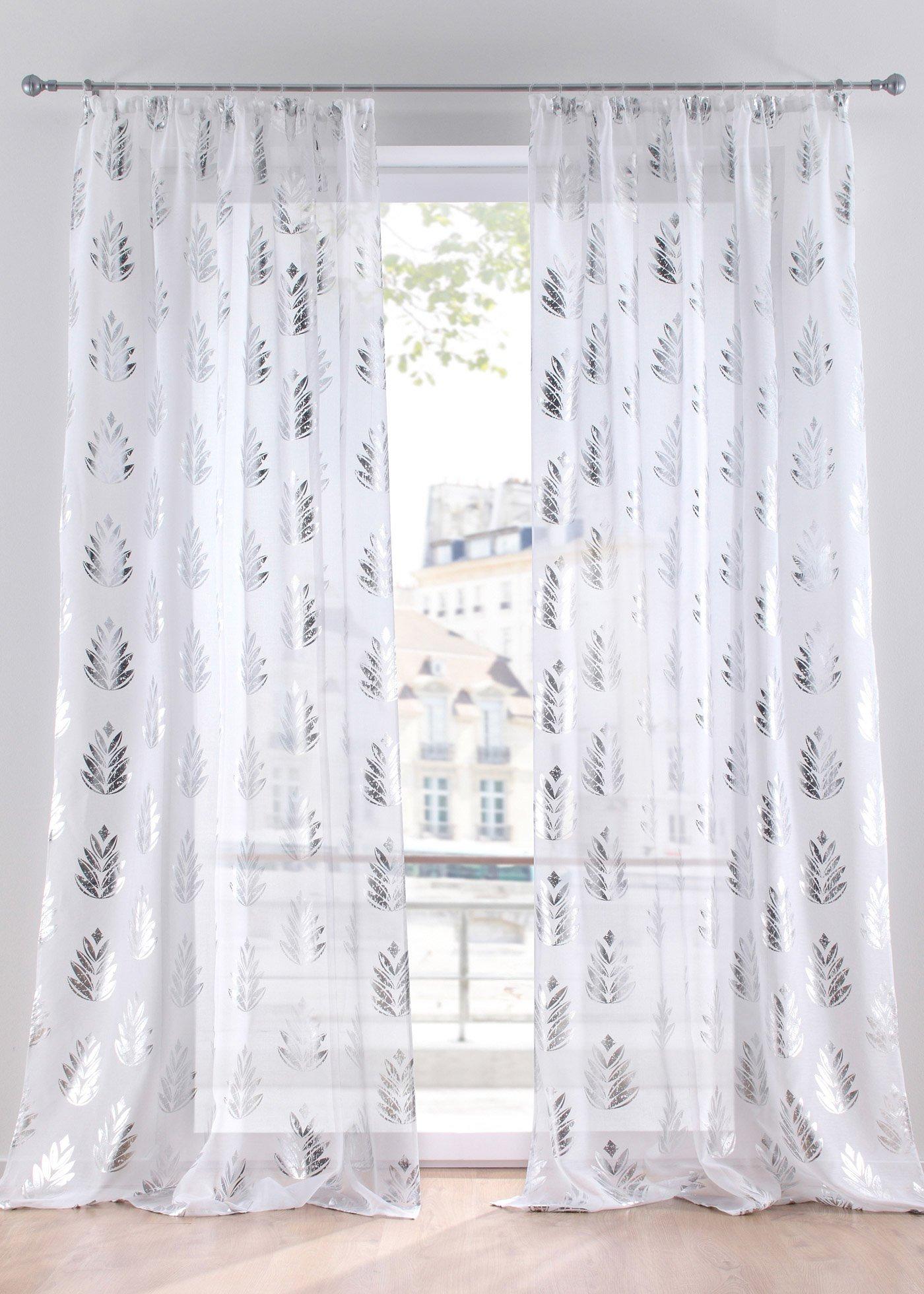 Voilage à imprimé brillant (1 pce.)