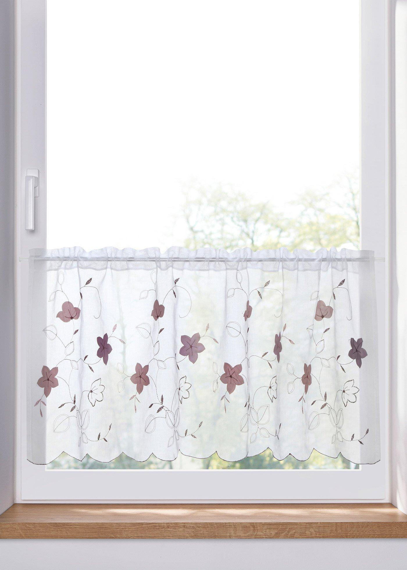 Brise-bise à broderie florale