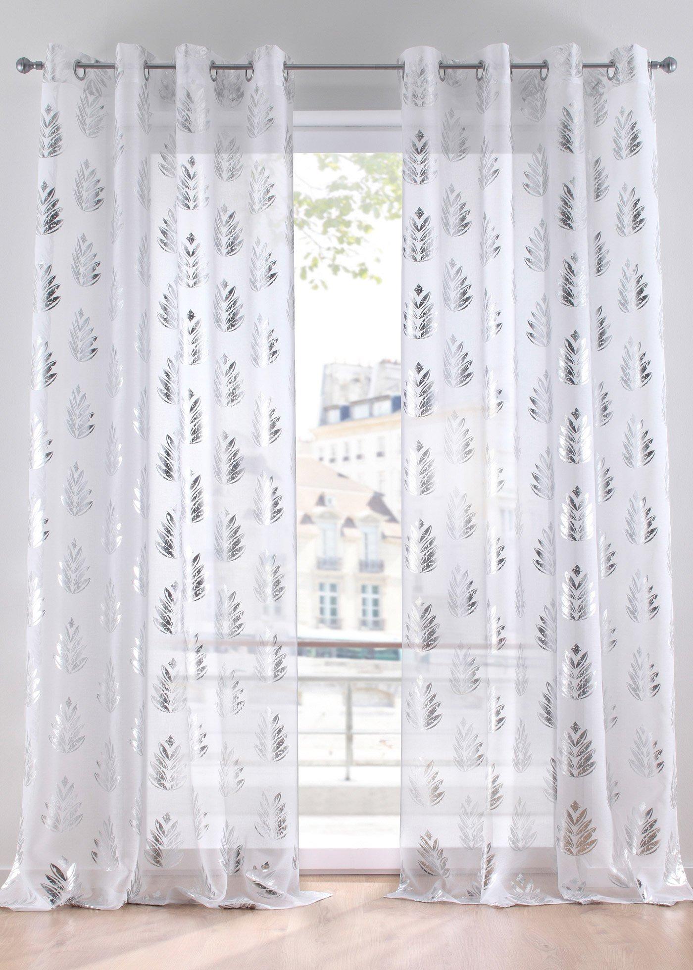 Voilage à imprimé brillant (1 pce.)