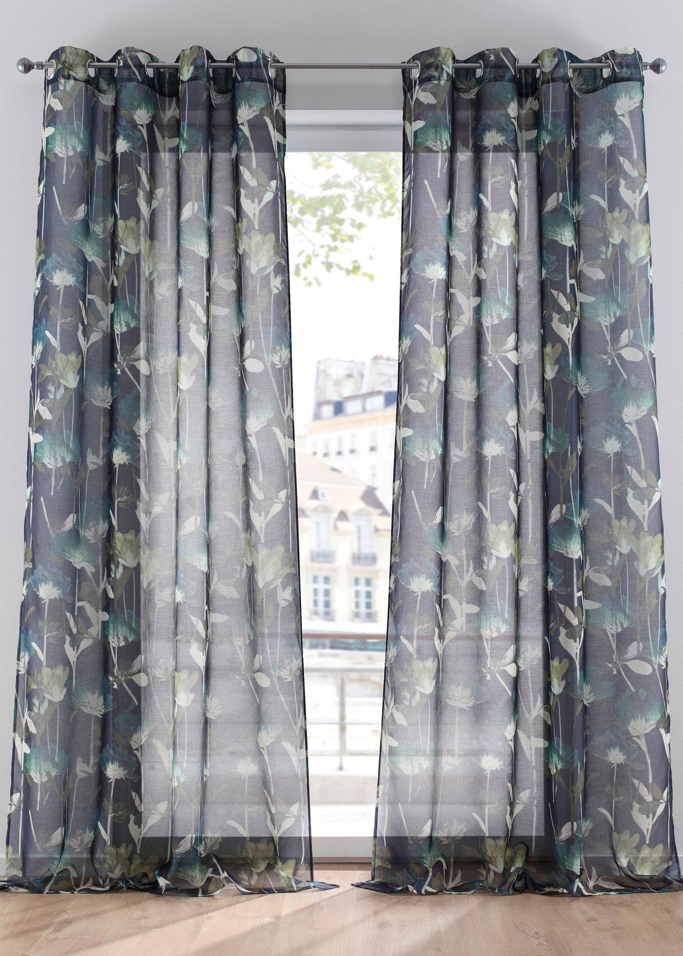 Voilage à imprimé végétal (1 pce.)