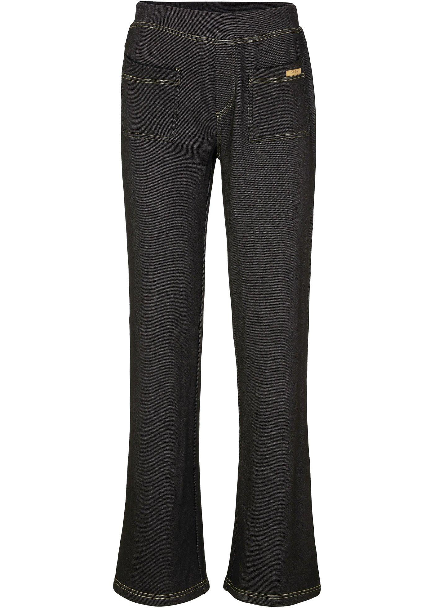 Pantalon thermo en jersey imitation jean, Wide