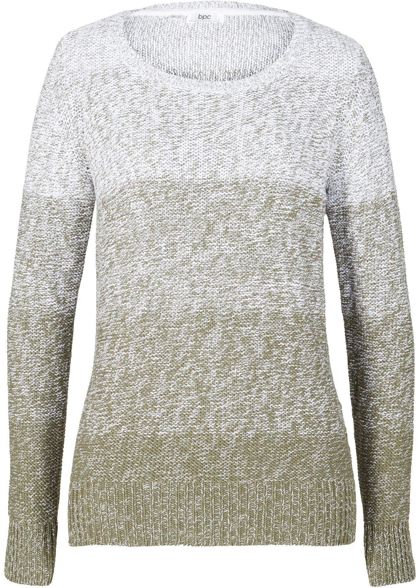 Pull col rond avec dégradé de couleur, manches longues