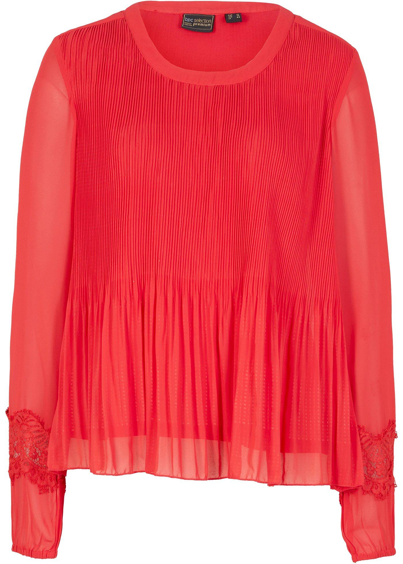 Blouse-tunique plissée à dentelle