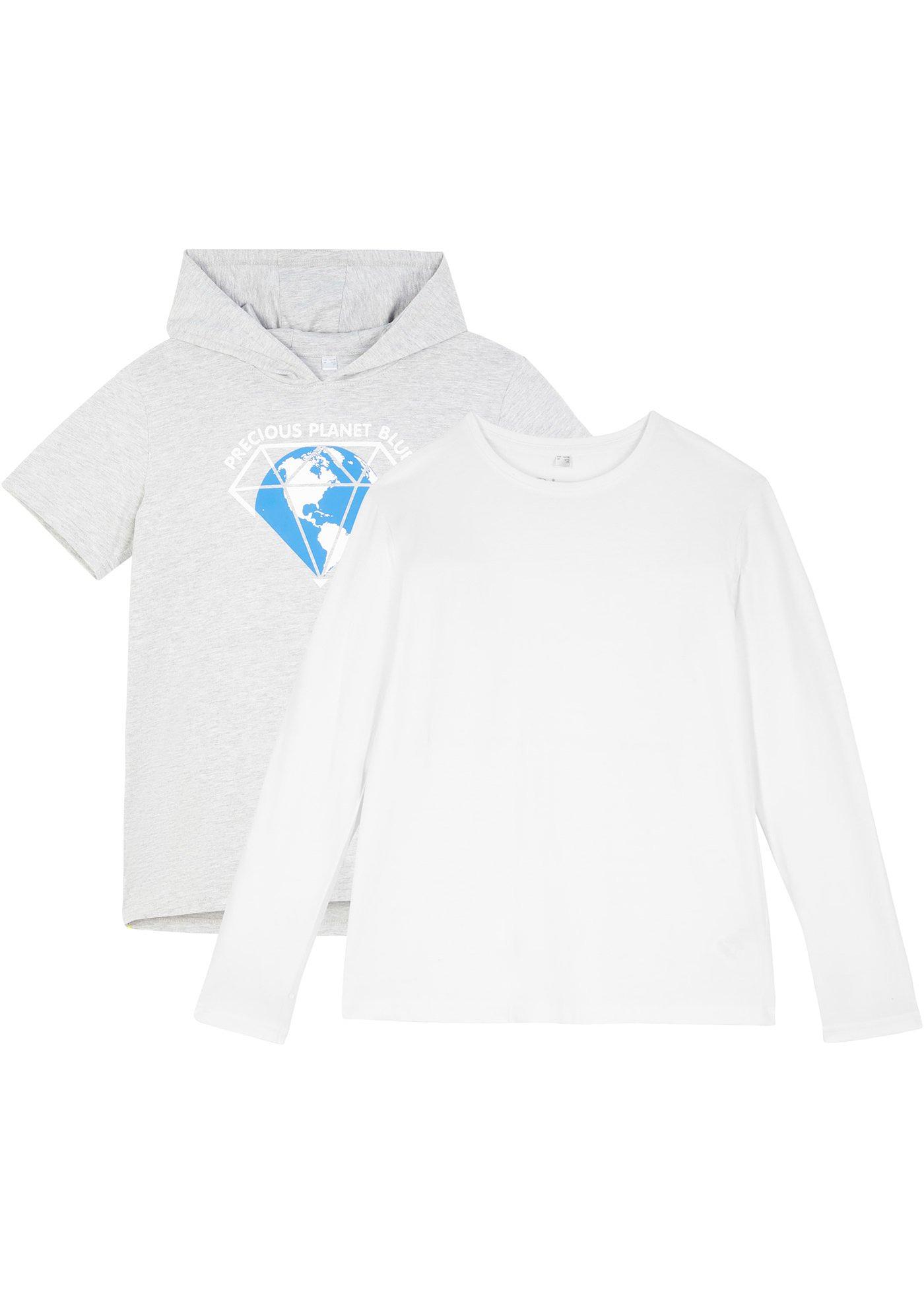 T-shirt et T-shirt manches longues enfant en coton (Ens. 2 pces.)