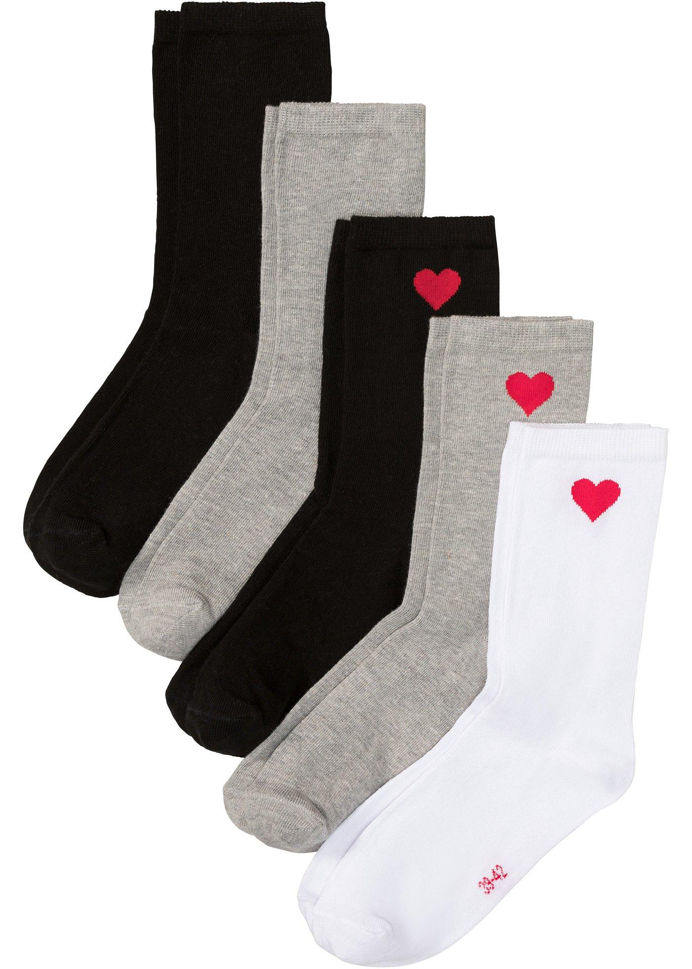 Lot de 5 paires de chaussettes avec bord non comprimant avec coton