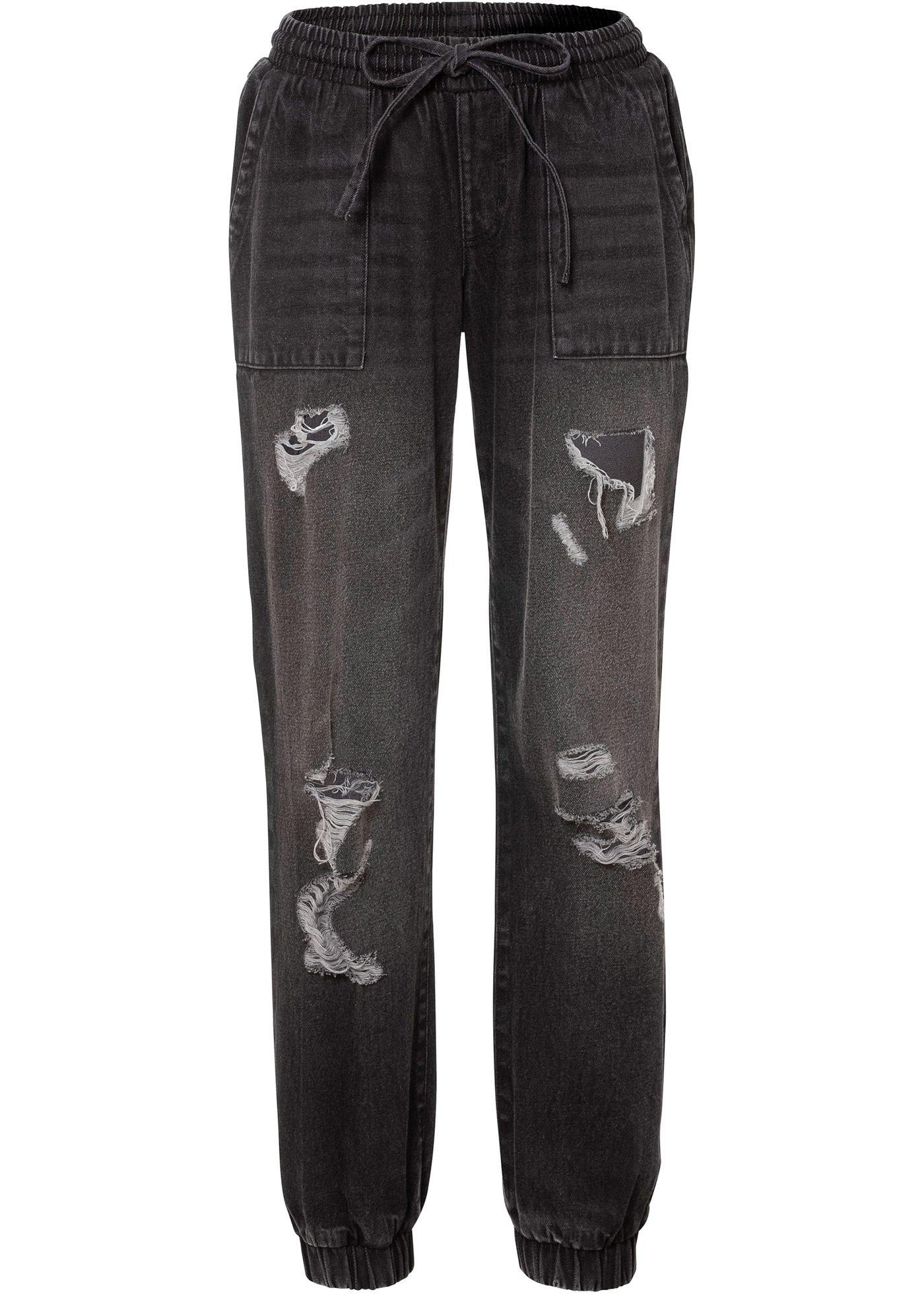 Jogg-jean avec effets destroy