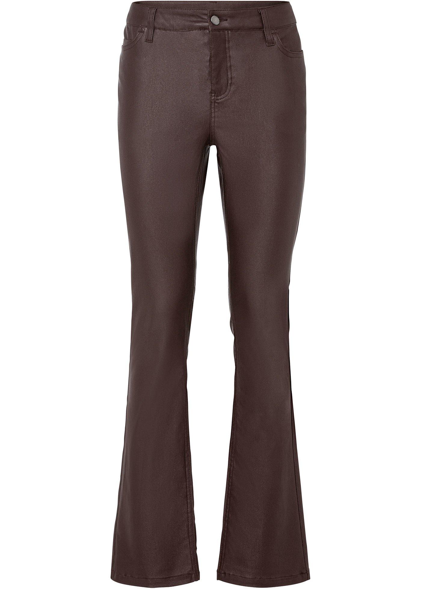 Pantalon puh-up enduit avec bas de jambes évasé