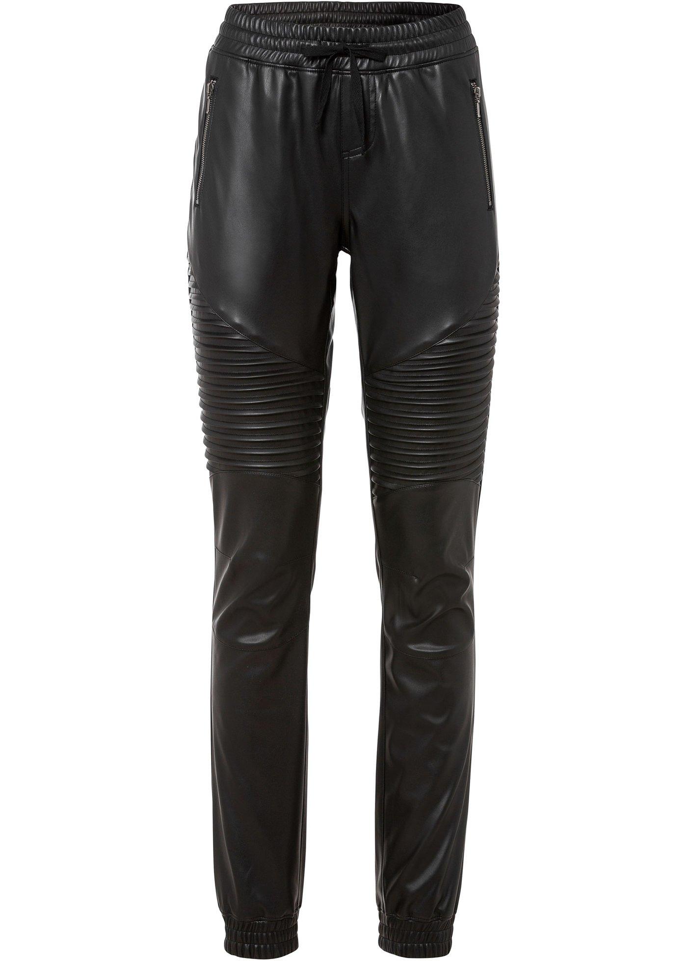 Pantalon biker en synthétique imitation cuir