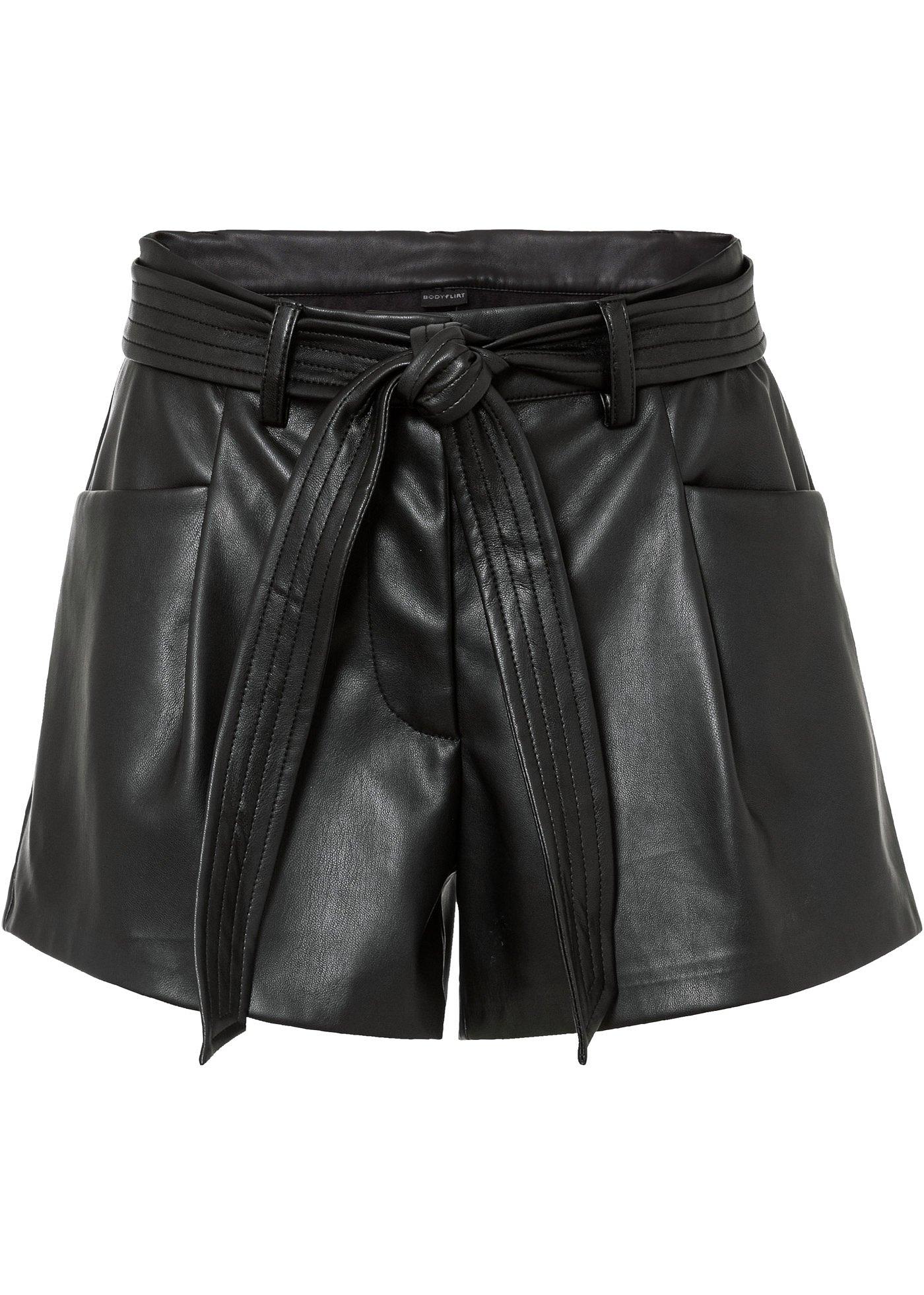 Short en synthétique imitation cuir