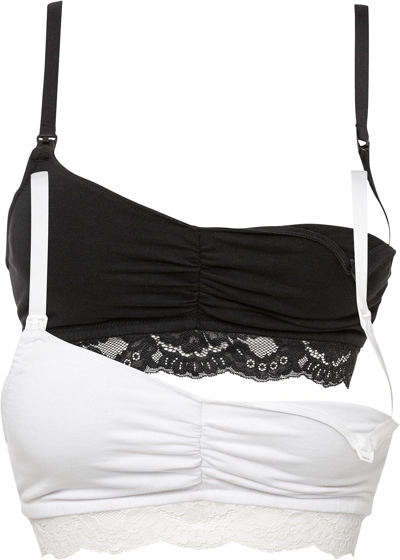 Lot de 2 soutiens-gorge d'allaitement sans armatures avec coton