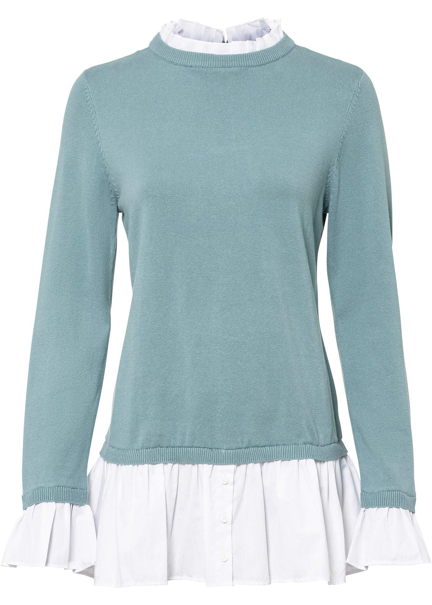 Pull à empiècement chemisier