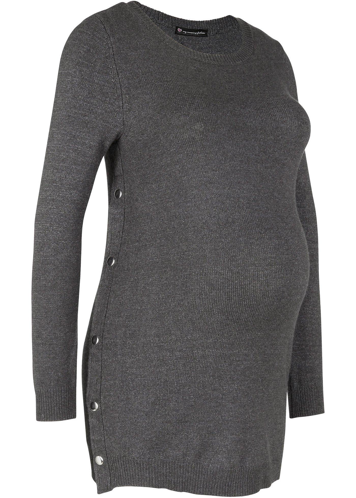 Pull long en maille de grossesse