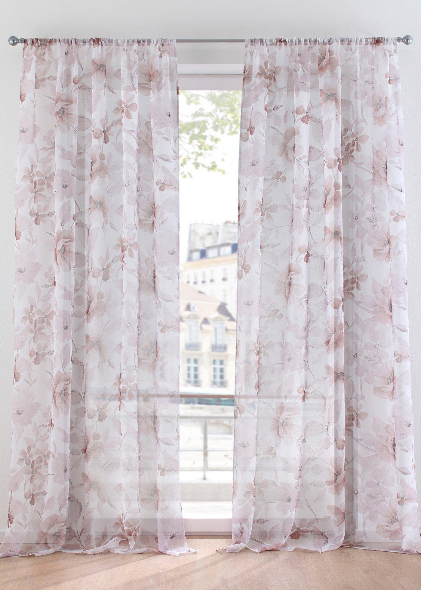 Voilage à imprimé floral (1 pce.)