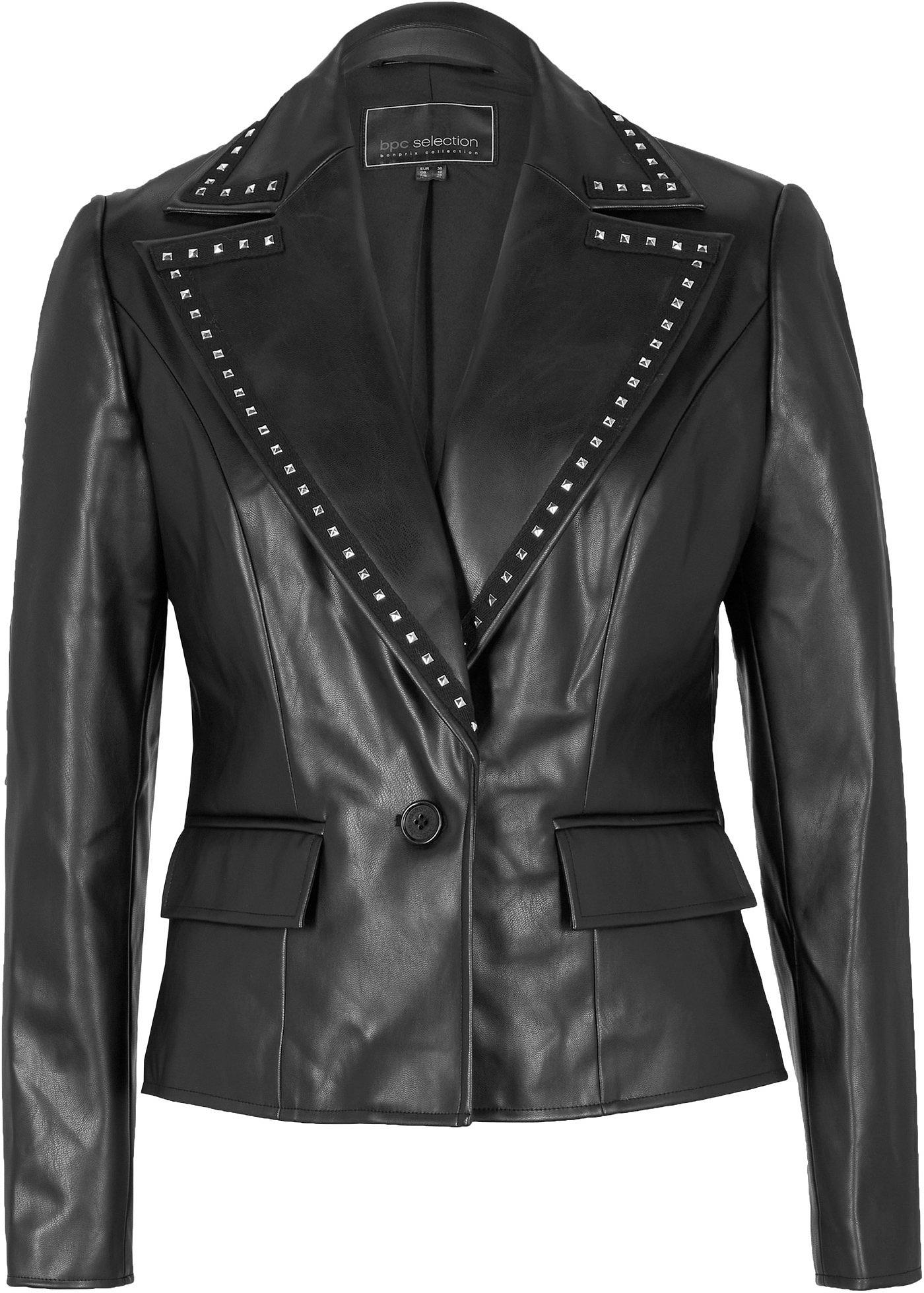 Blazer en synthétique imitation cuir avec rivets