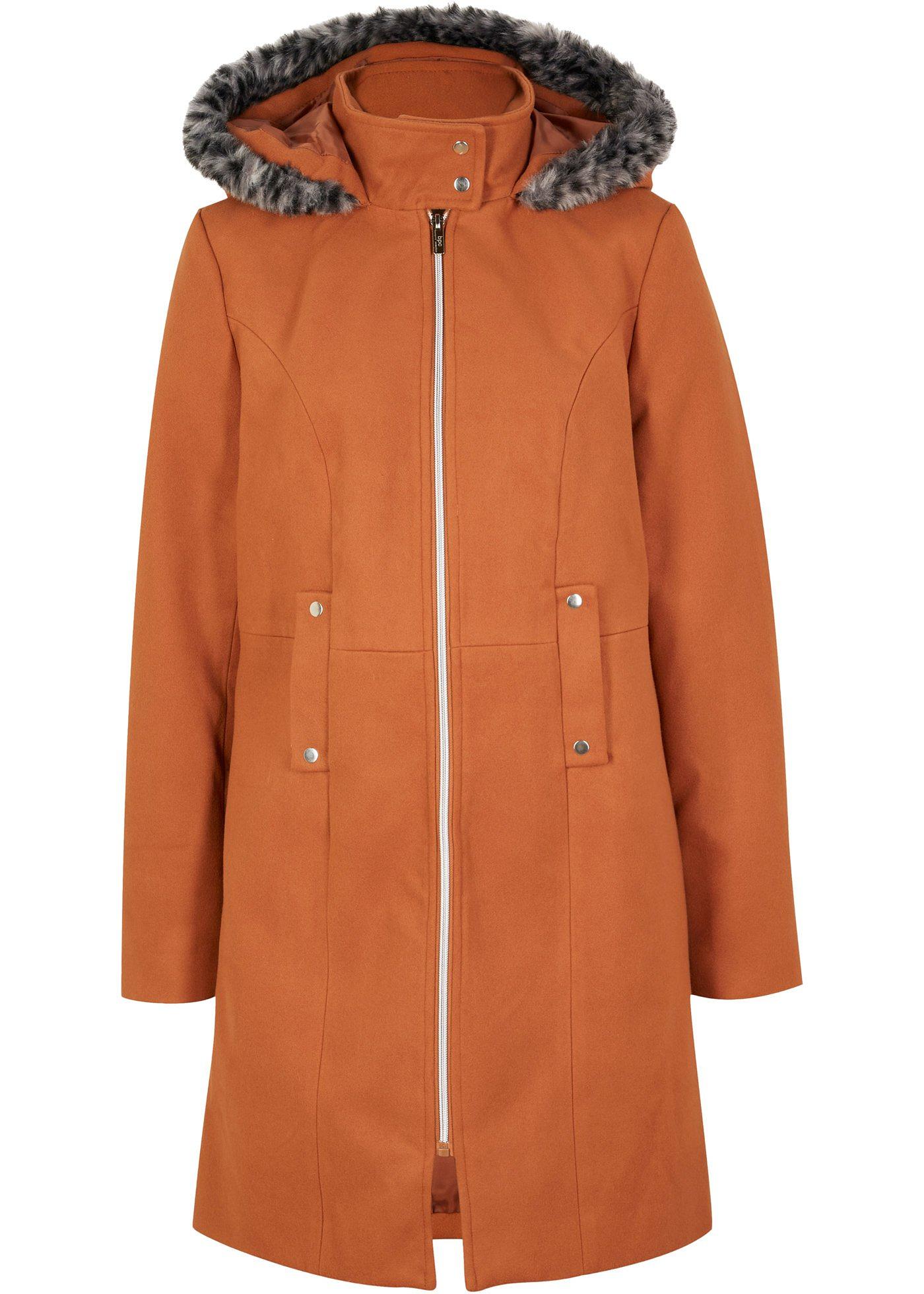 Joli manteau avec synthétique imitation fourrure