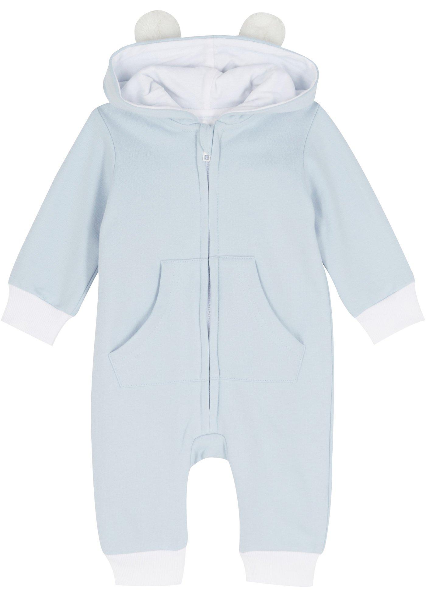 Combinaison sweat bébé avec capuche en coton