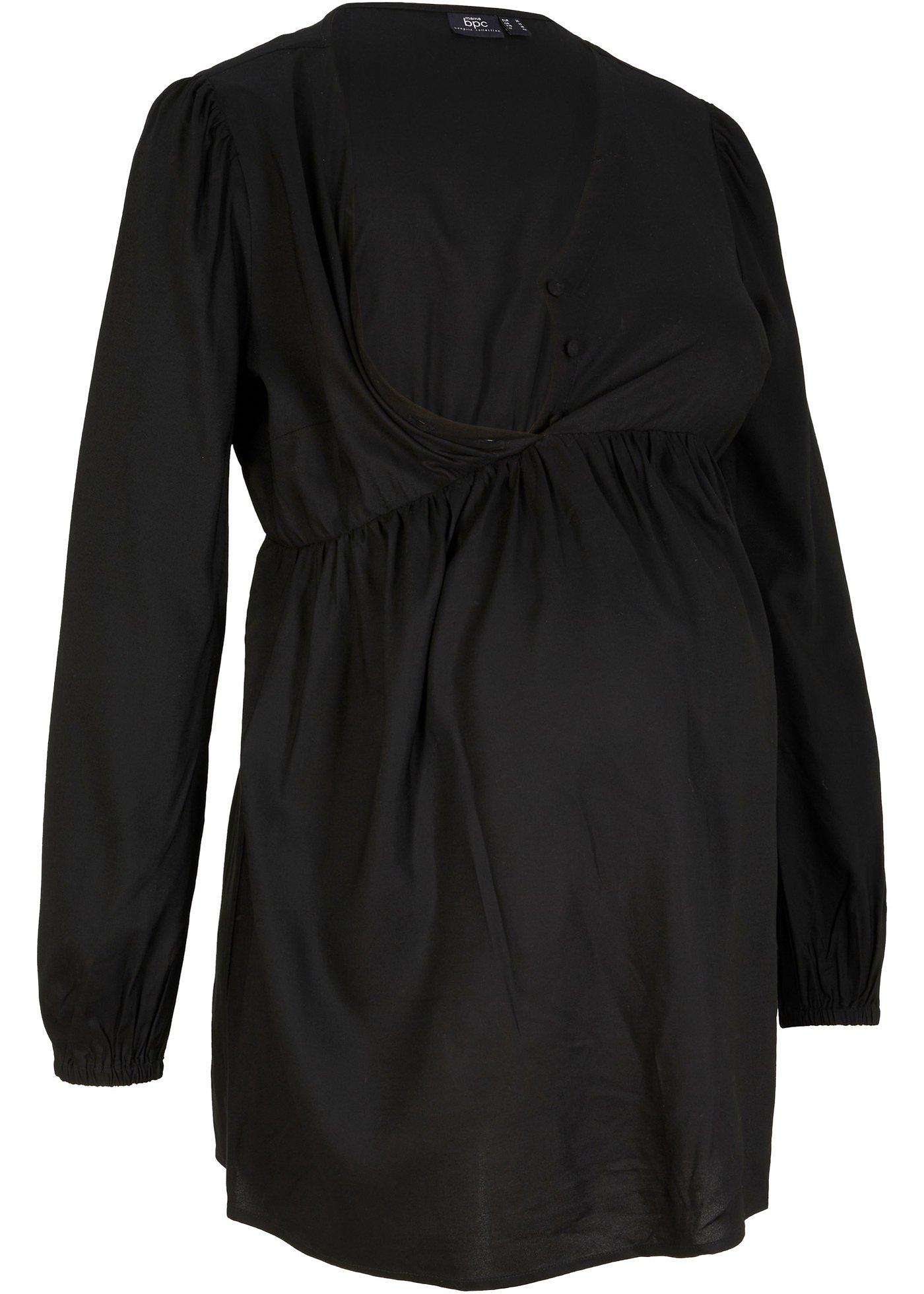 Blouse longue de grossesse avec fonction allaitement, décolleté en V