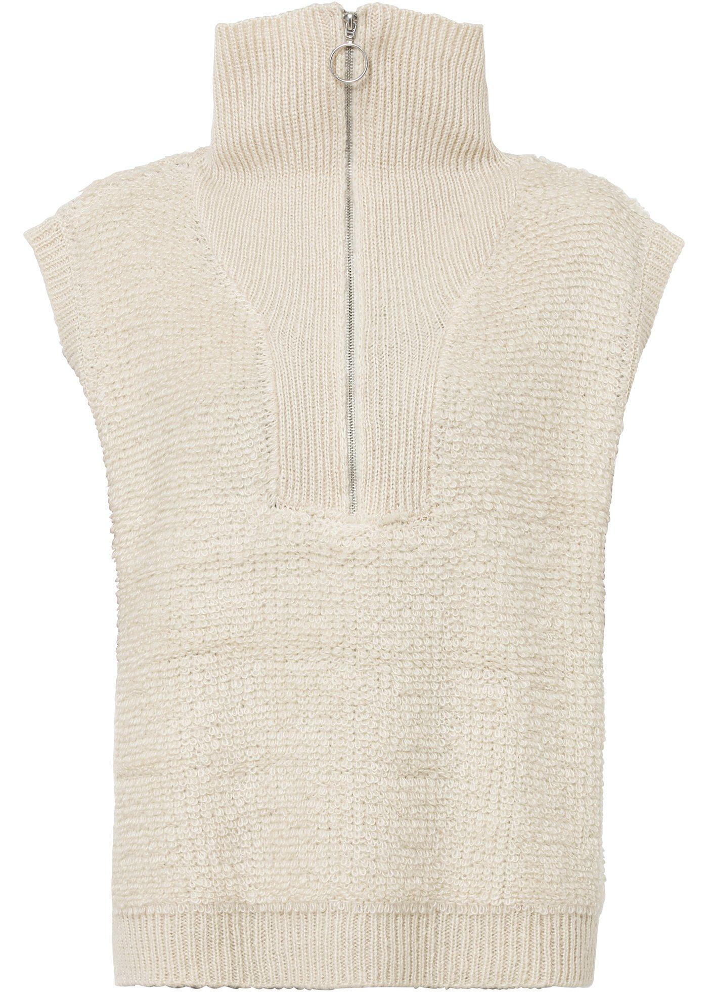 Pull sans manches en fourrure peluche