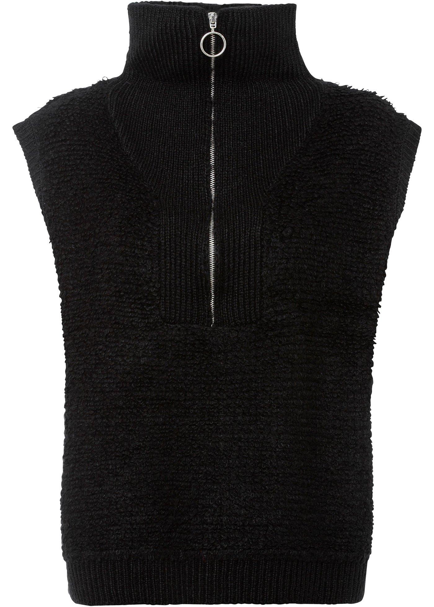 Pull sans manches en fourrure peluche