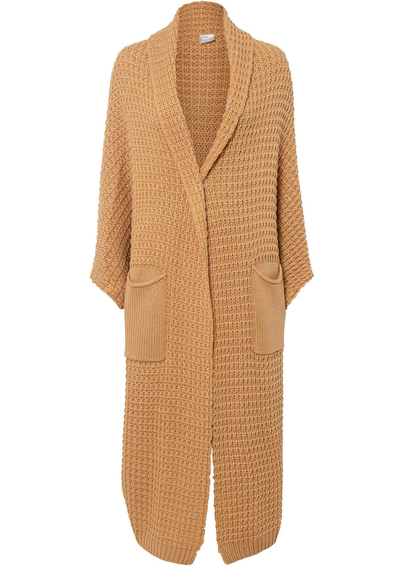 Gilet long en maille, taille courte