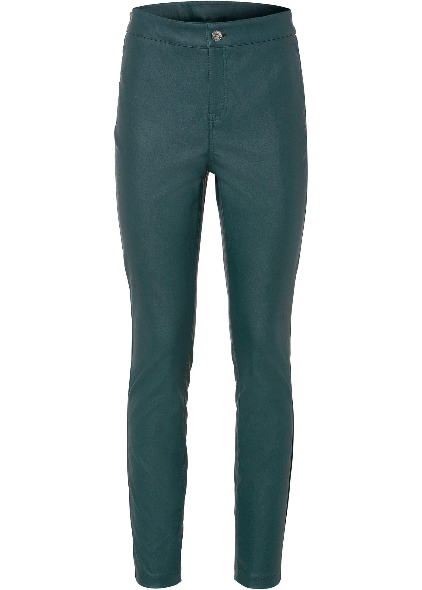 Pantalon synthétique imitation cuir taille haute