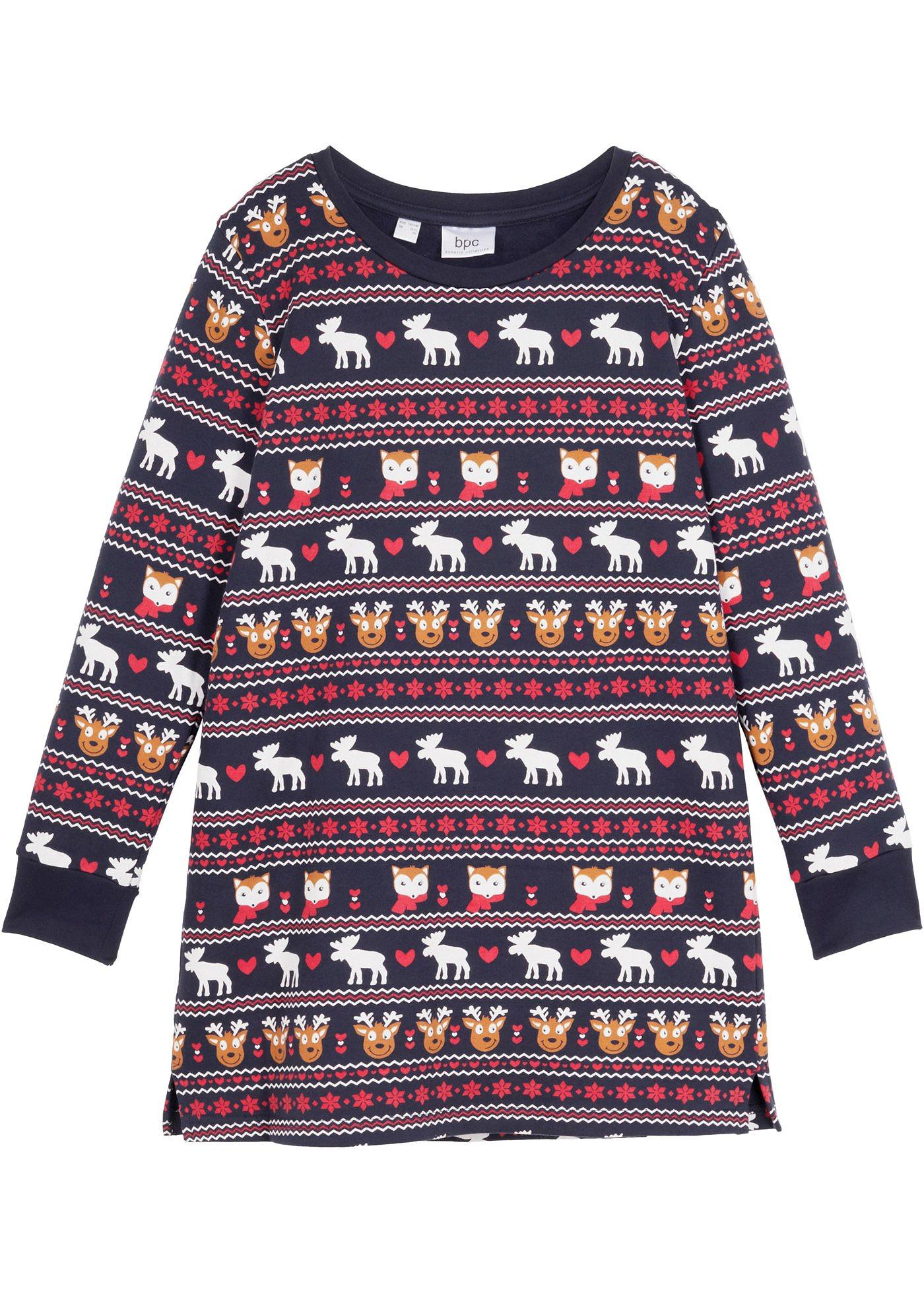 Robe fille en sweat avec motif Noël