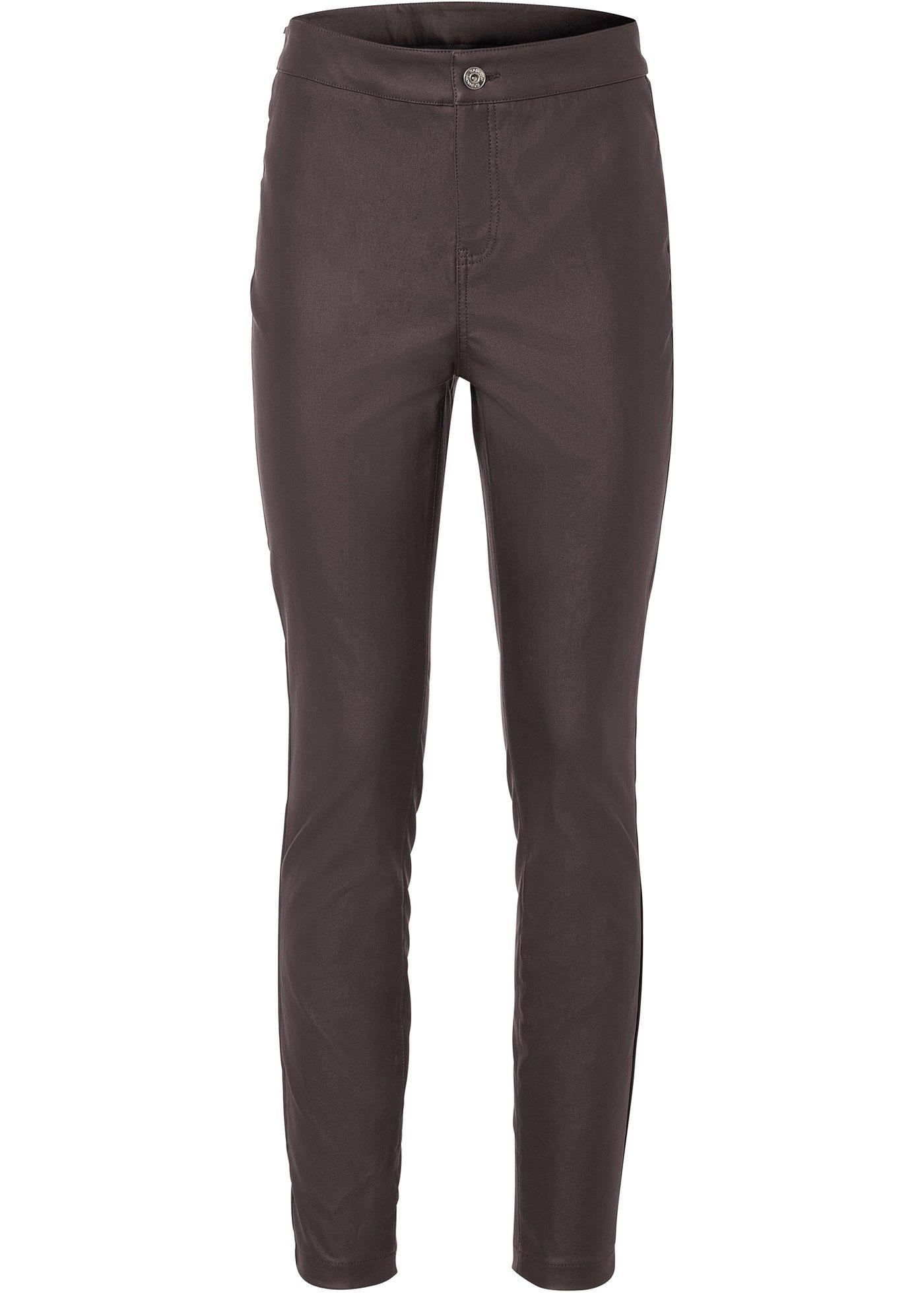 Pantalon synthétique imitation cuir taille haute